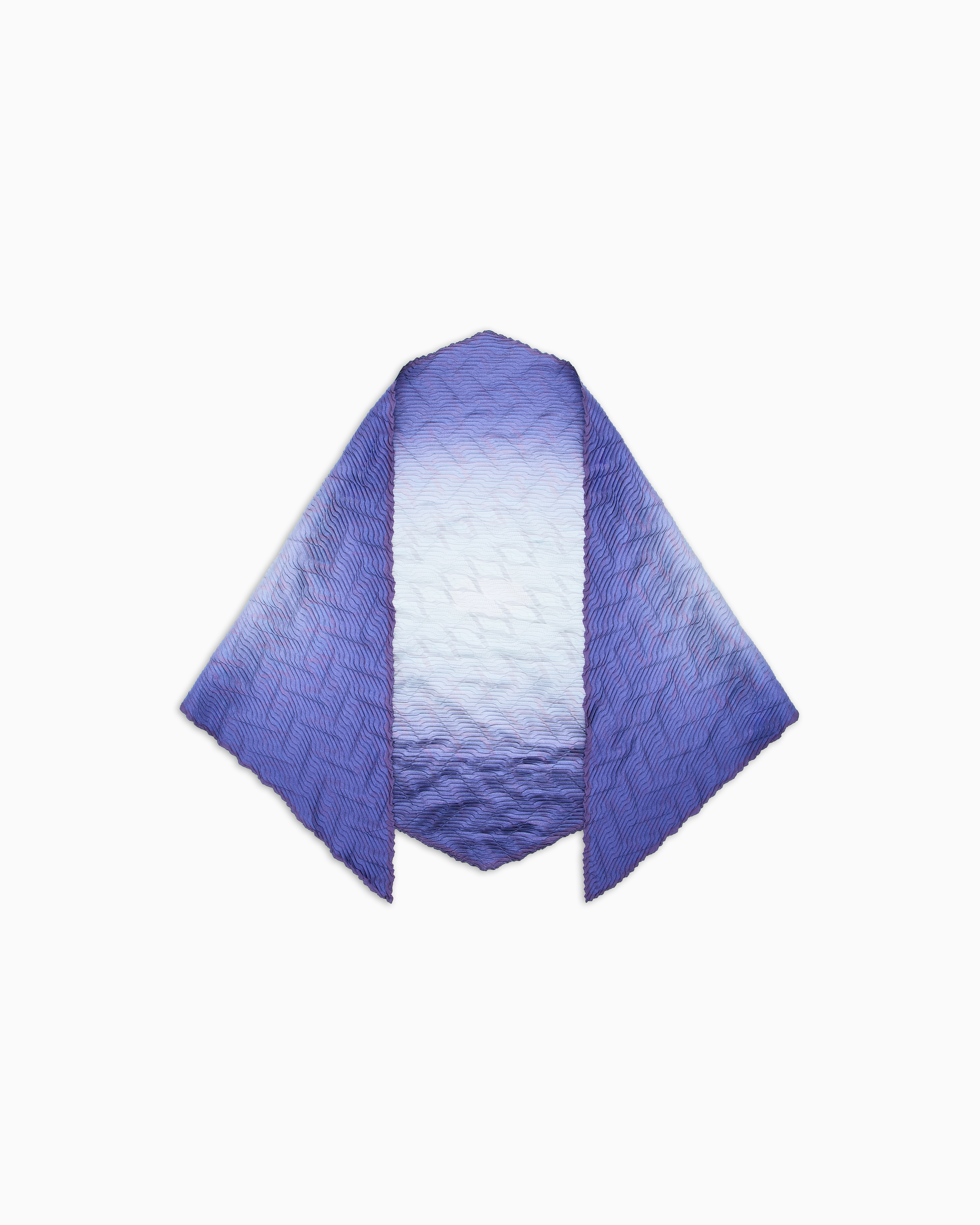 Giorgio Armani Purple Pleated Silk Stole