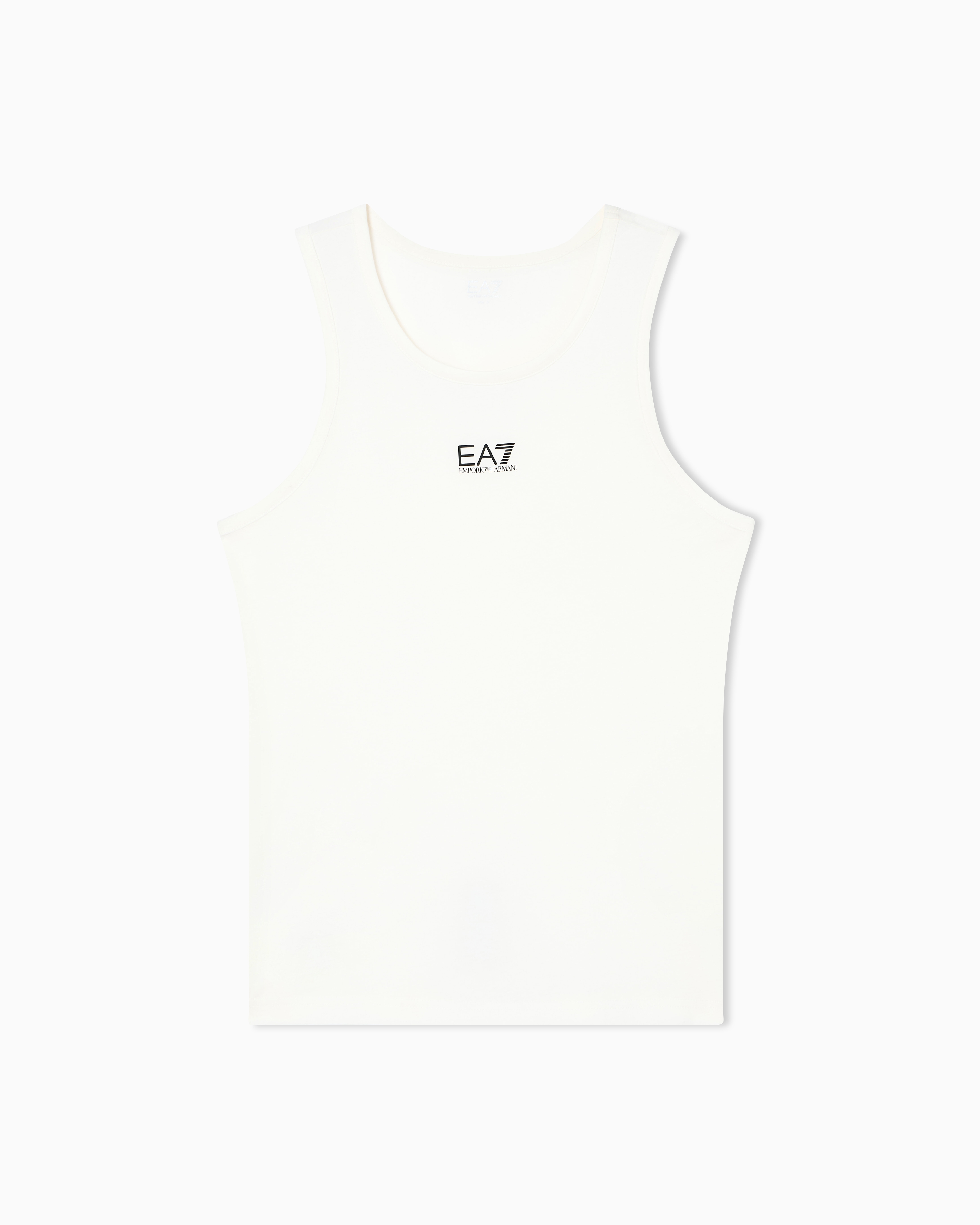 Ea7 Core Identity Cotton Jersey Tank Top In White