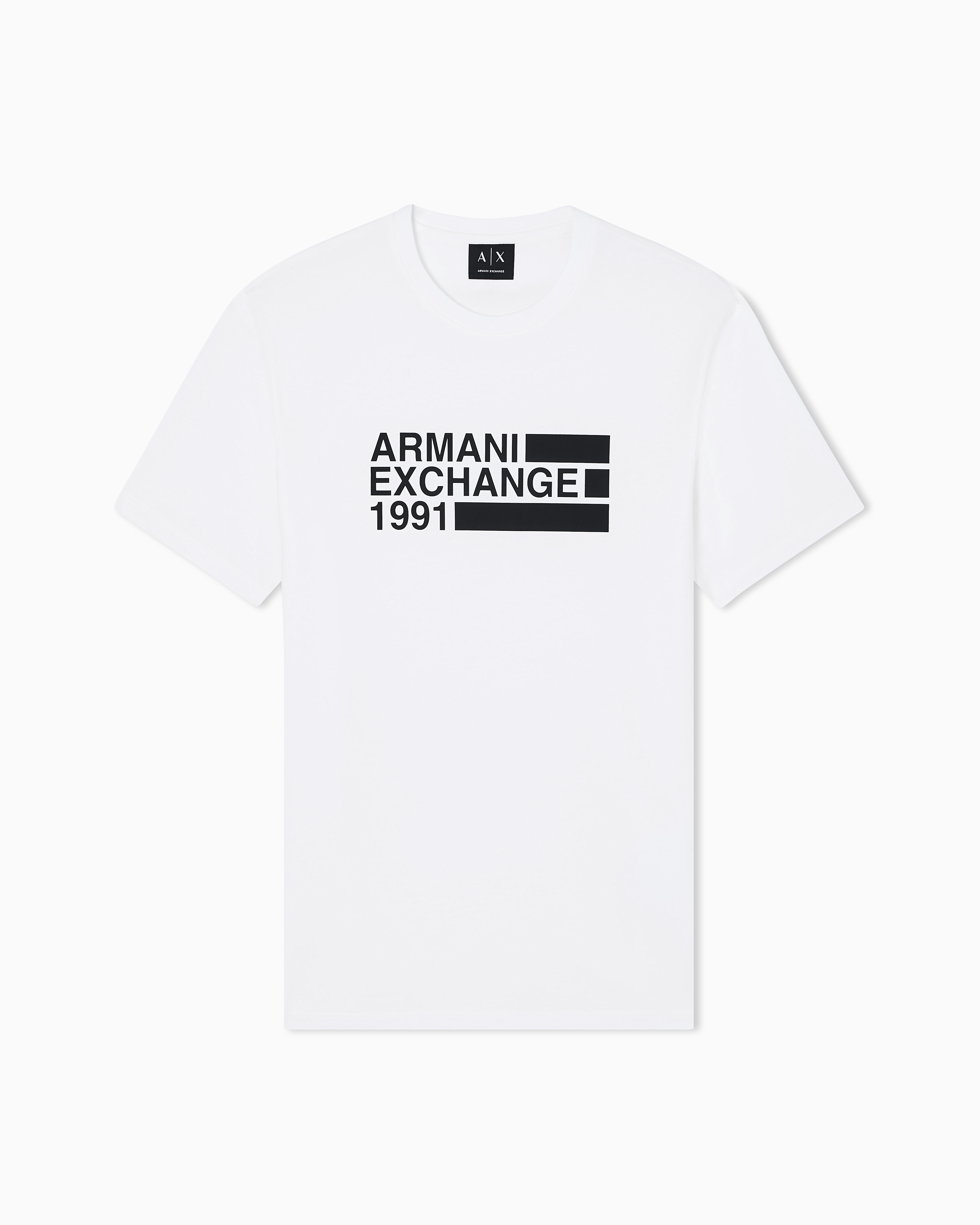 Armani Exchange White Slim Fit T-Shirt In Basic Cotton Jersey