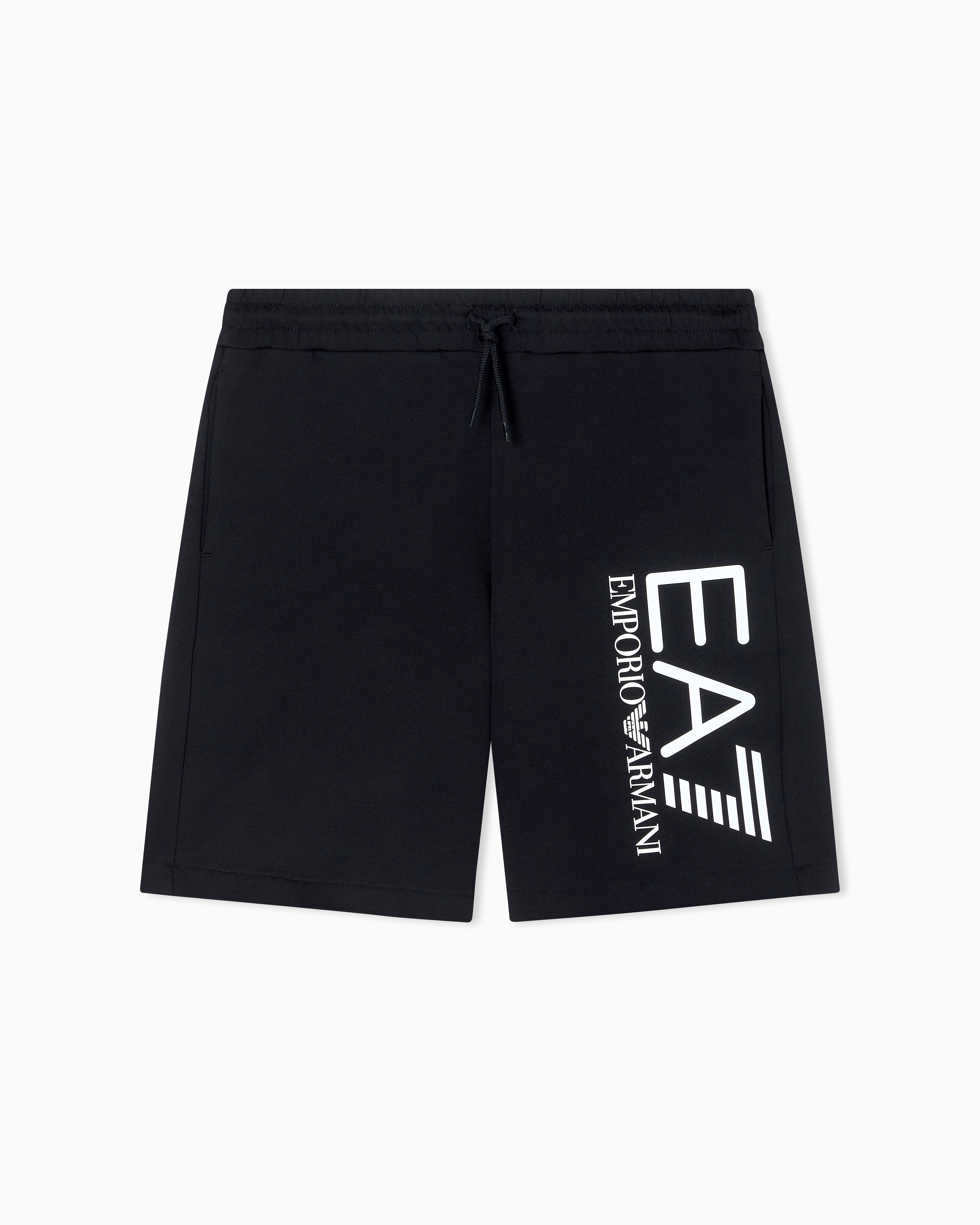 Ea7 Black Core Identity Cotton Shorts