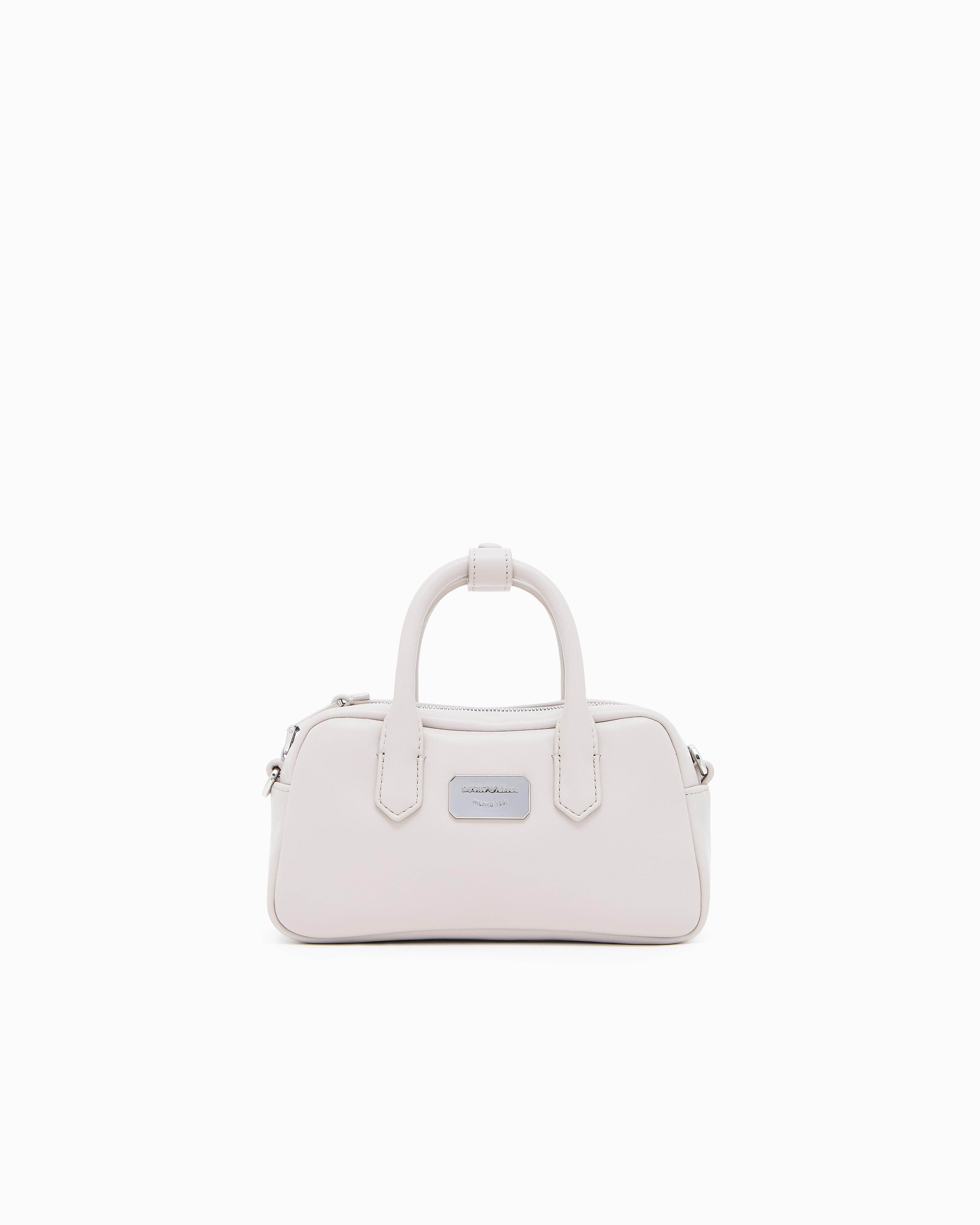 Emporio Armani Beige Soft Leather Mini Bauletto Bag