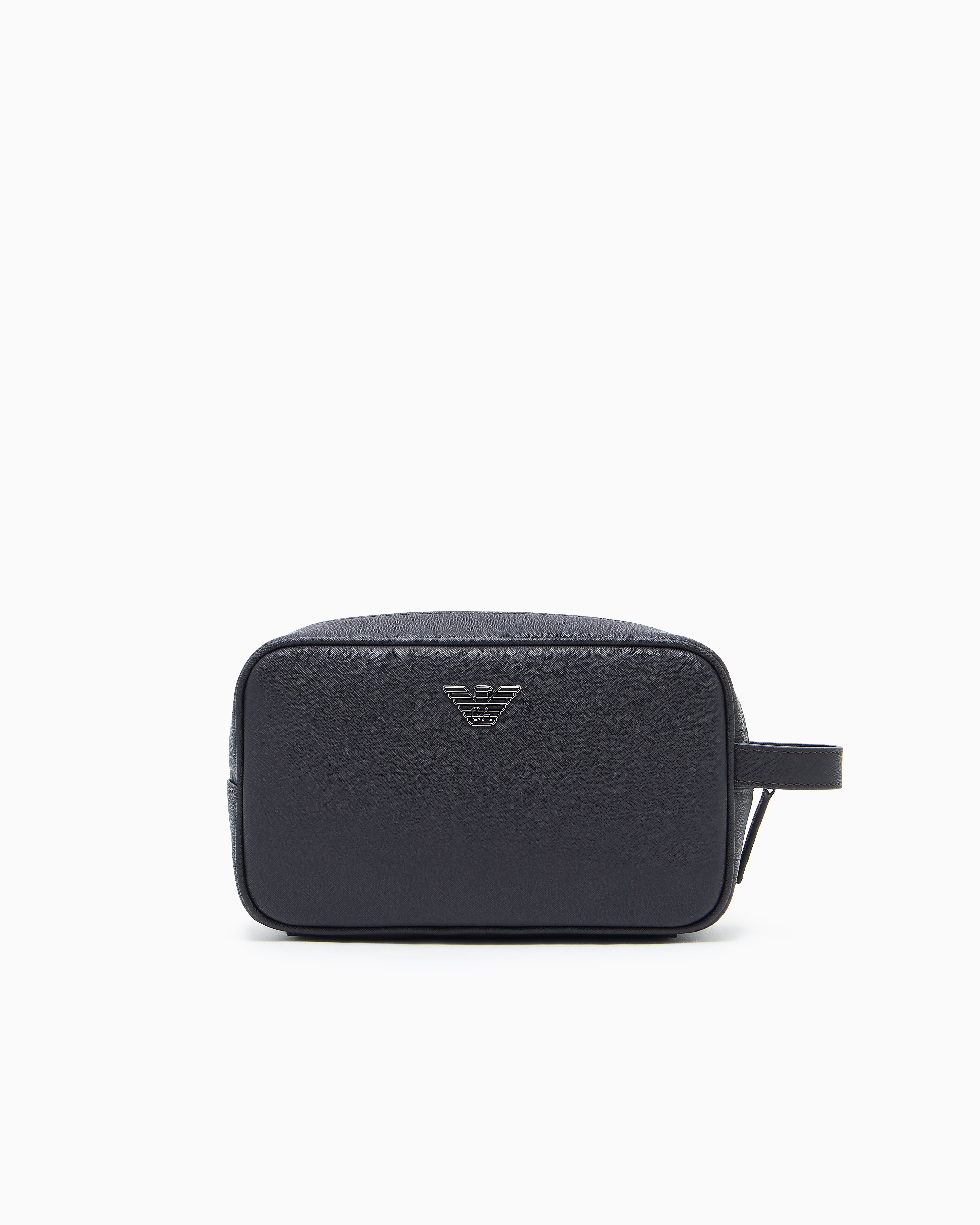 Emporio Armani Brown Regenerated Saffiano Washbag