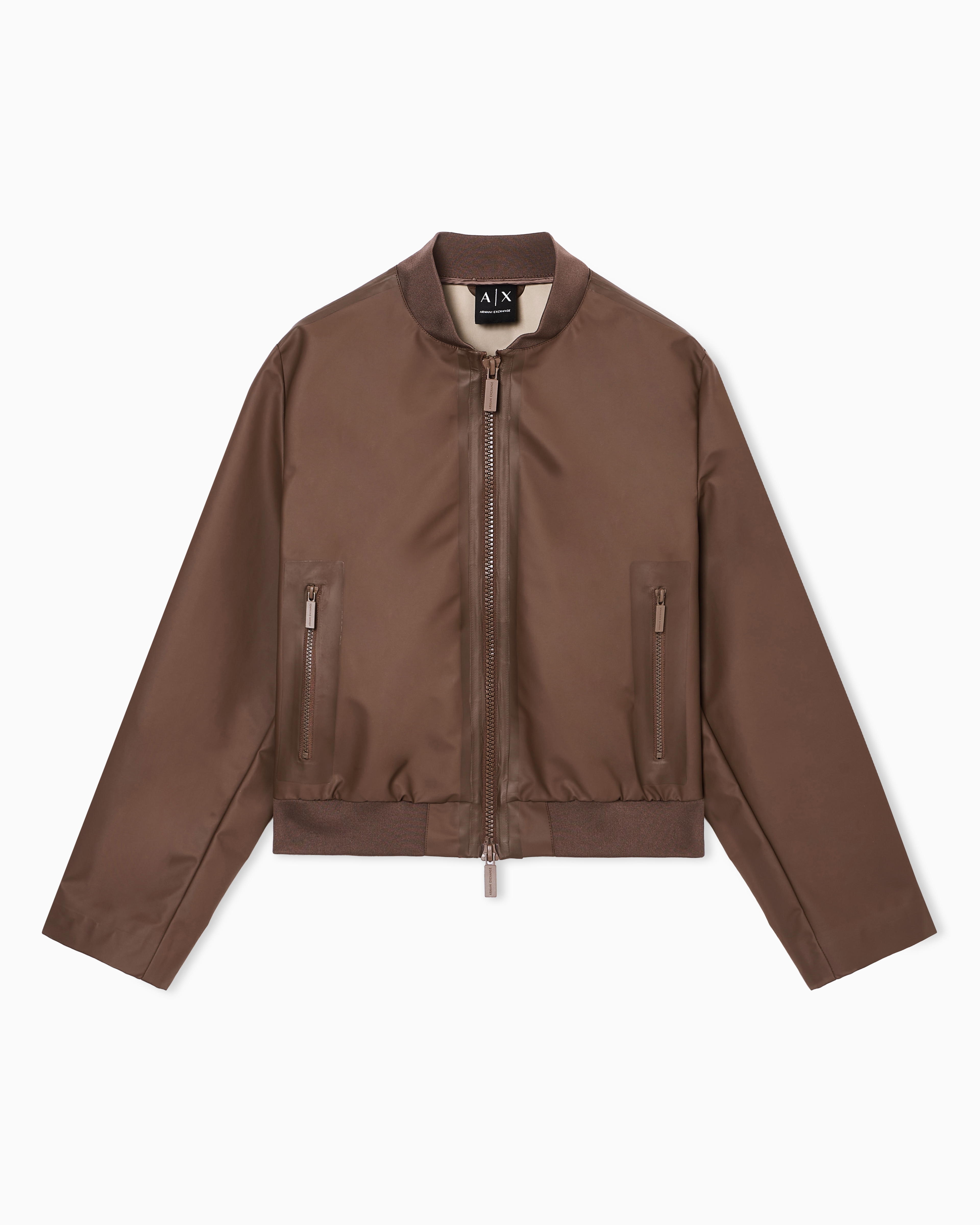 Armani Exchange 本革ブラウンジャケット XW002303_AF21528_U6136_F_SS202