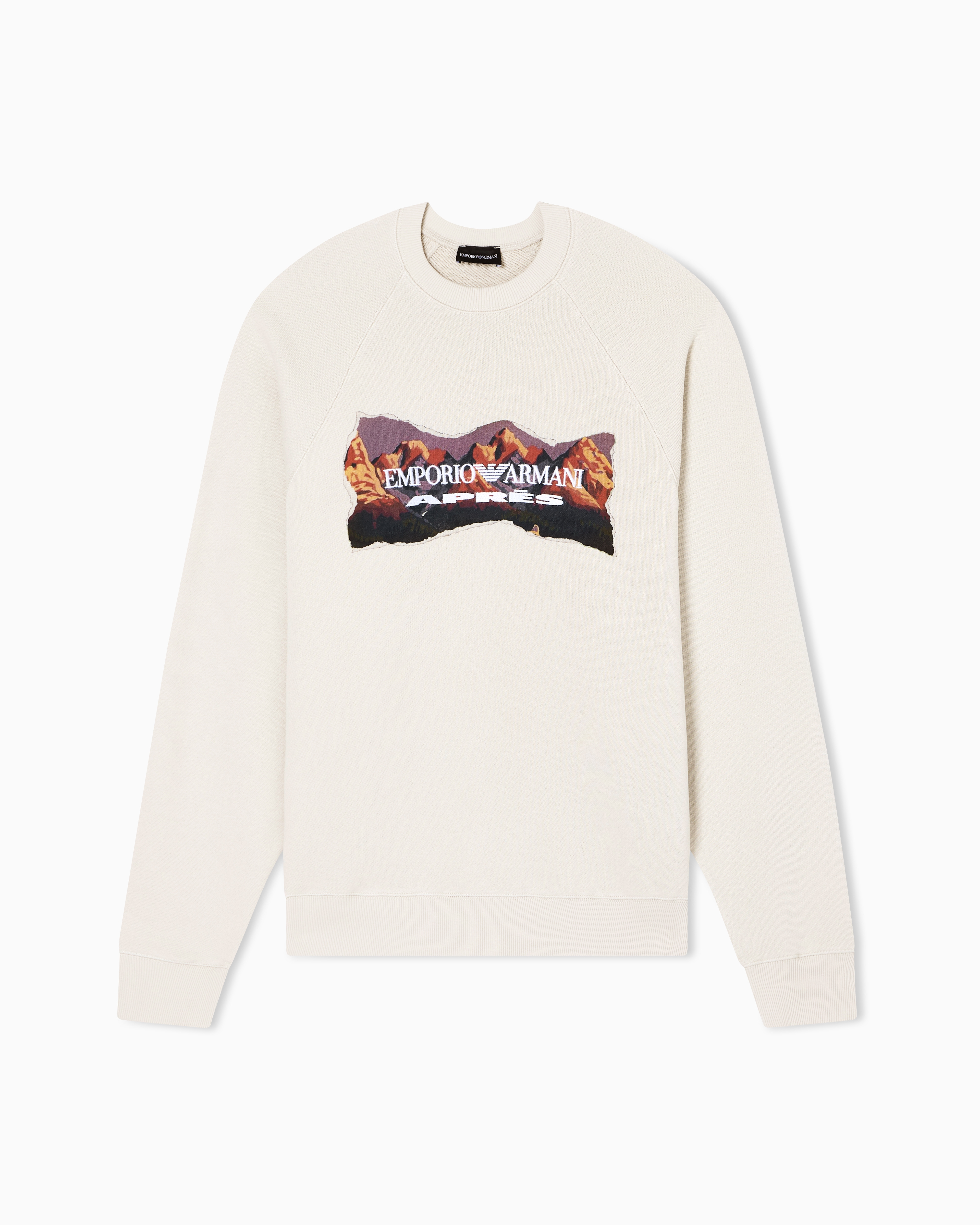 Emporio Armani Felpa In Jersey Soft Stampa Mountain Après