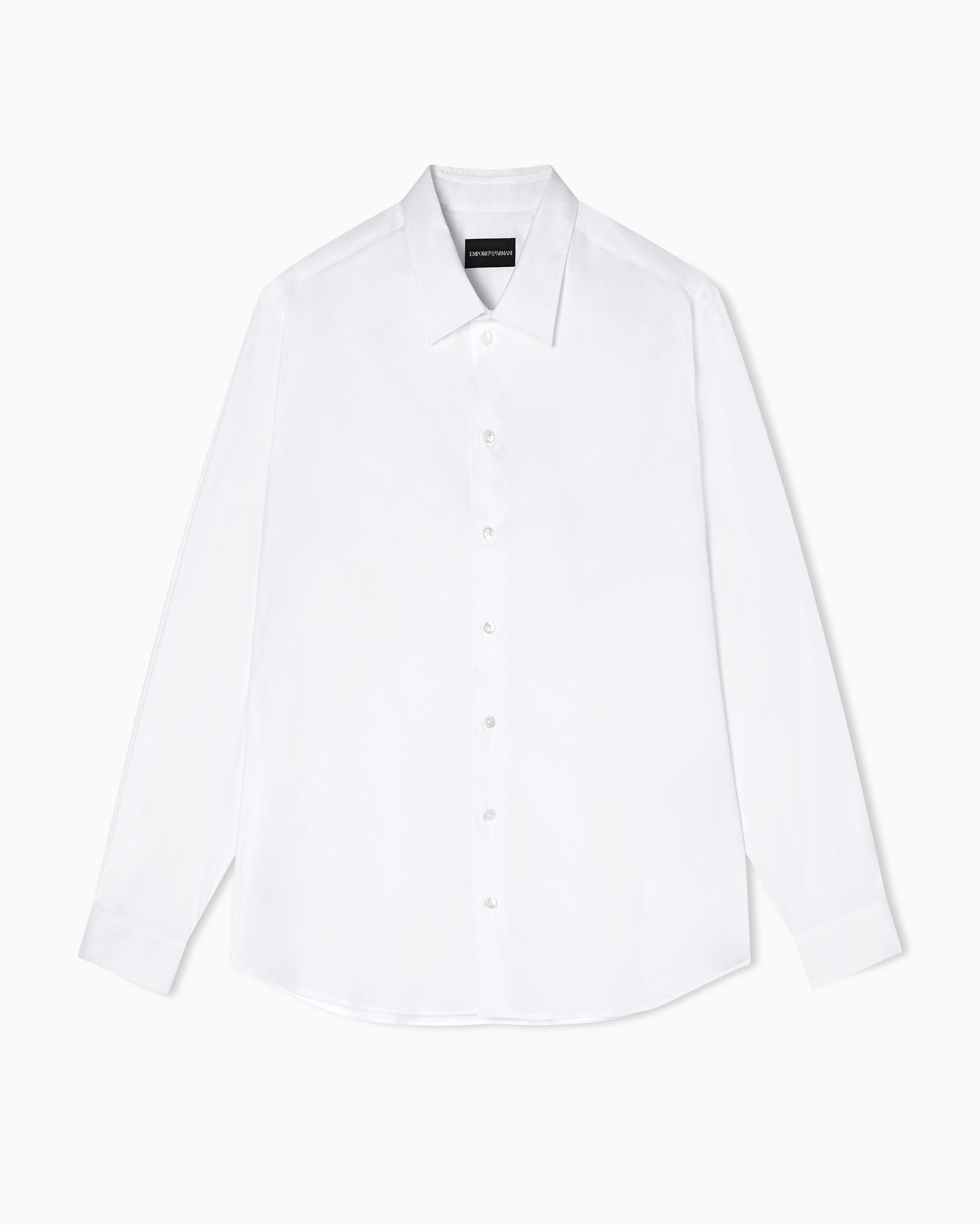 Emporio Armani Men's White Technical Stretch Cotton Shirt