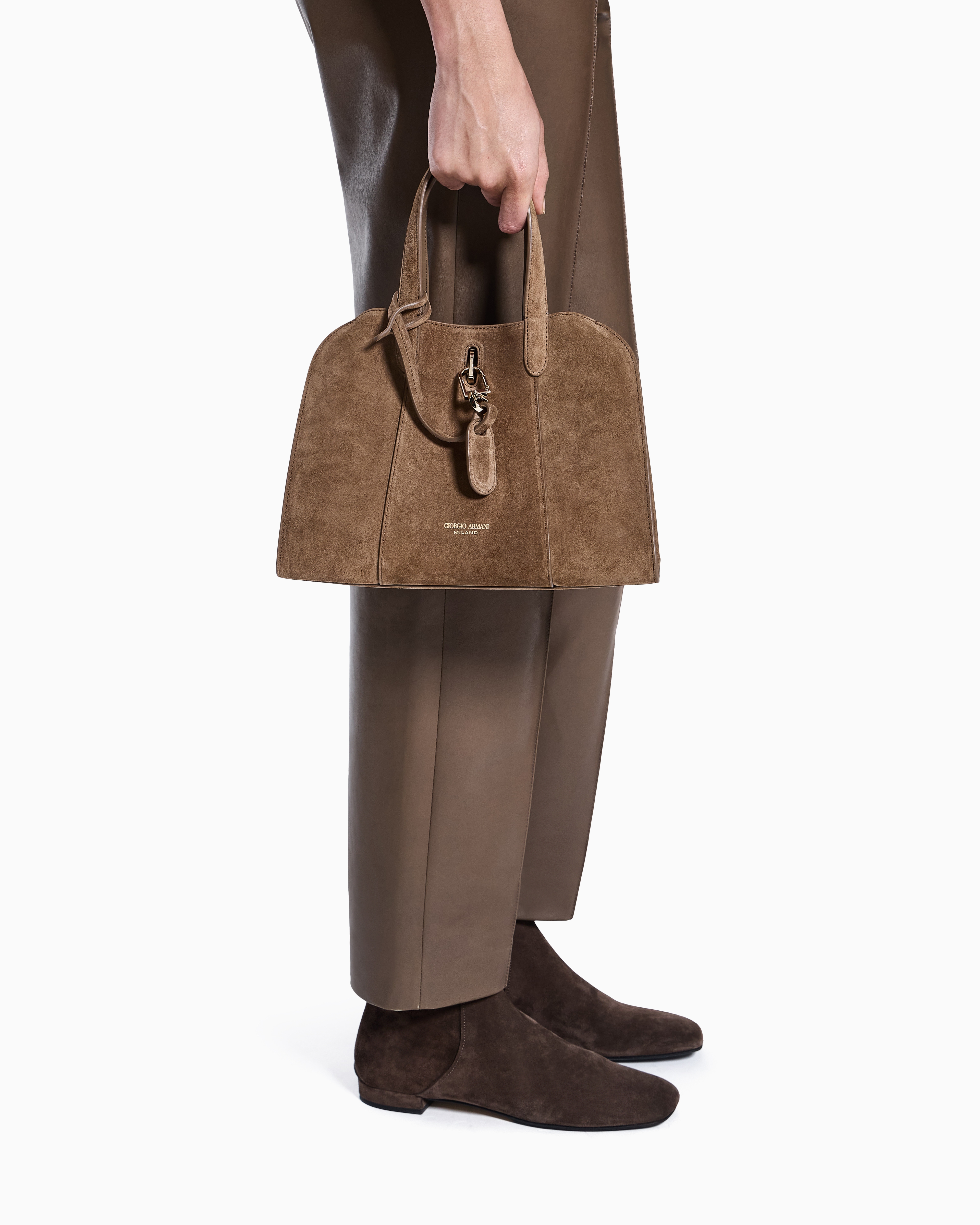 GIORGIO ARMANI スエード トートバッグ ブラウン undefined