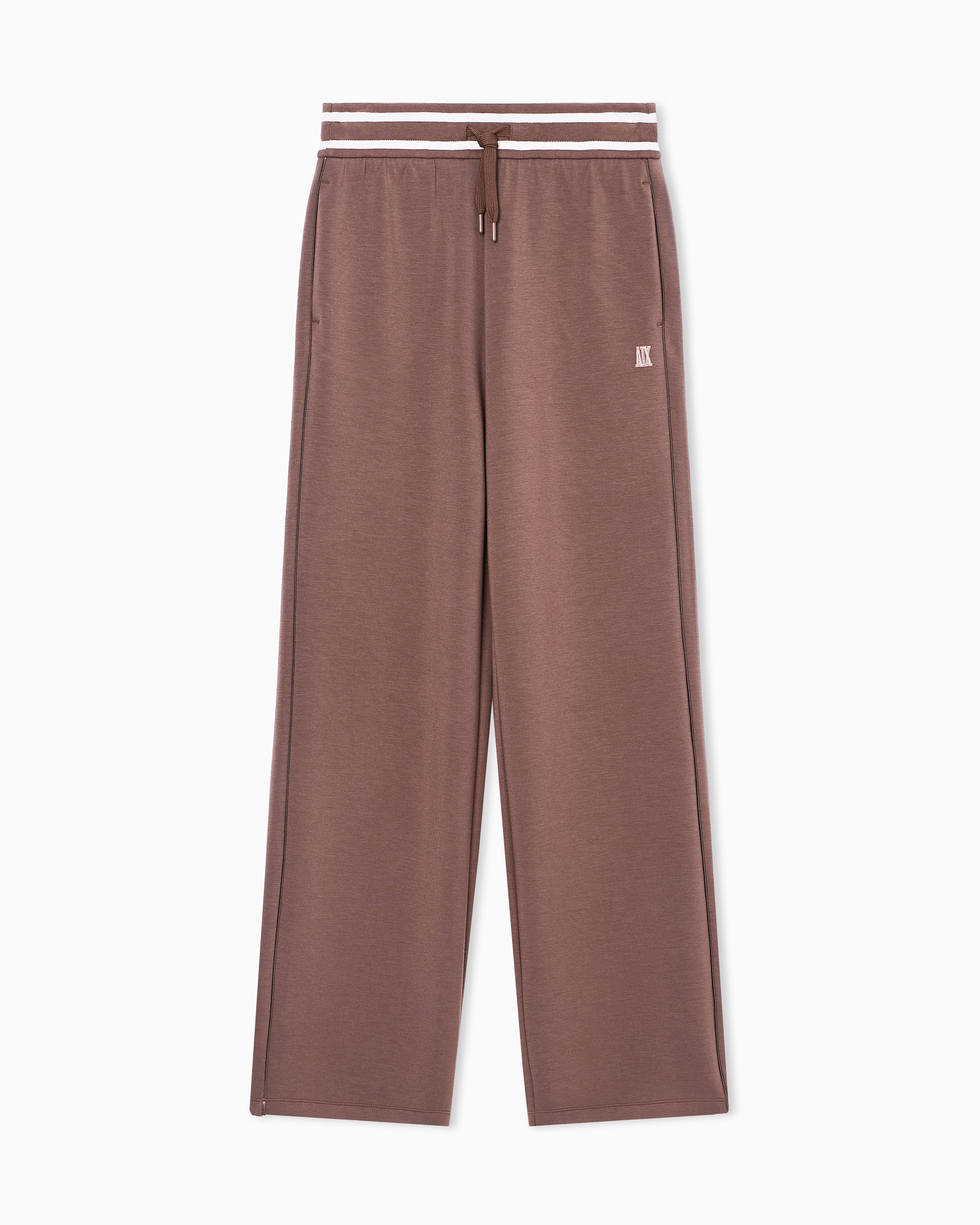 Armani Exchange Brown Jogger Pants With Contrasting Trims