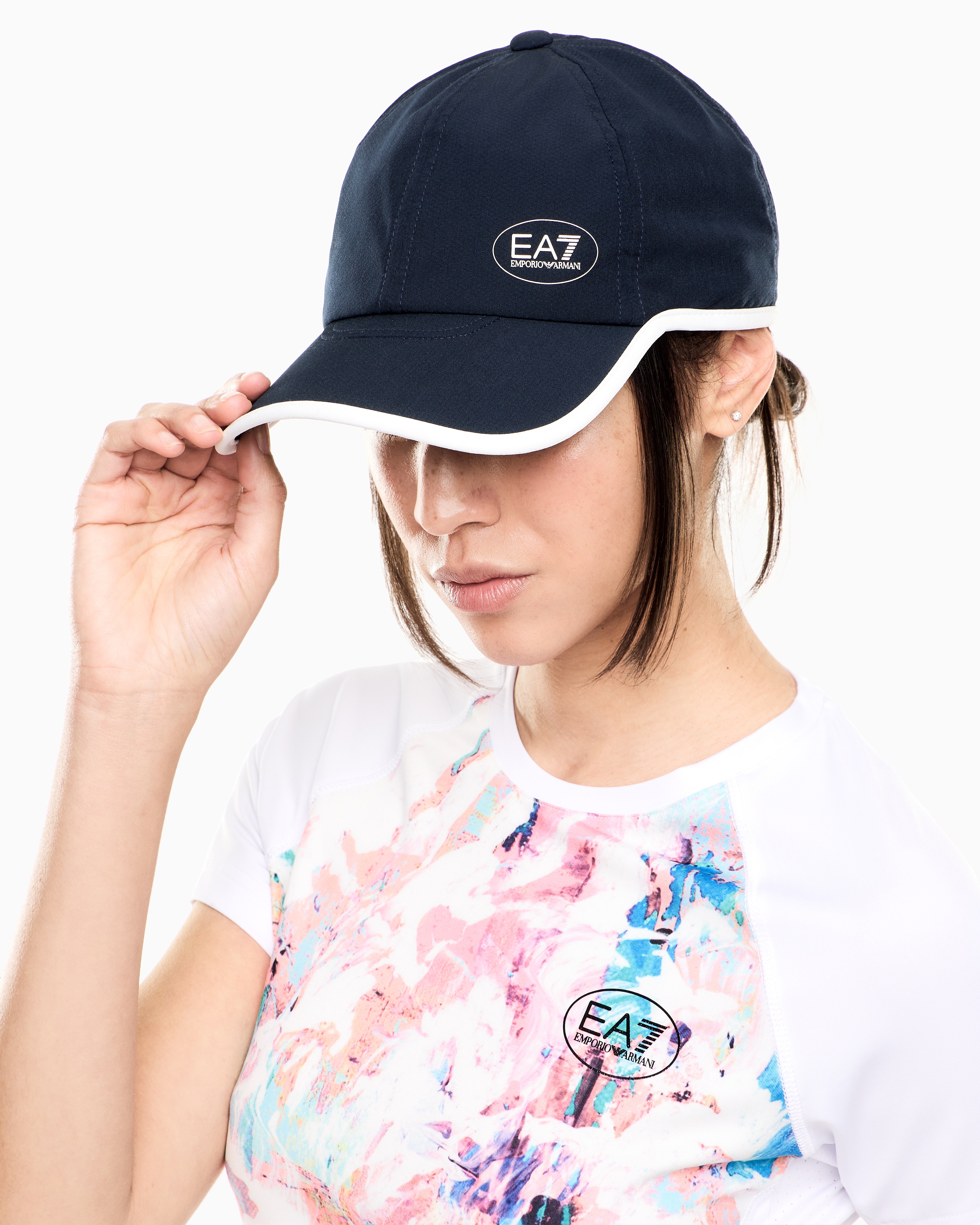 Ea7 Golf Pro Baseball Cap In Technical Fabric In Blue