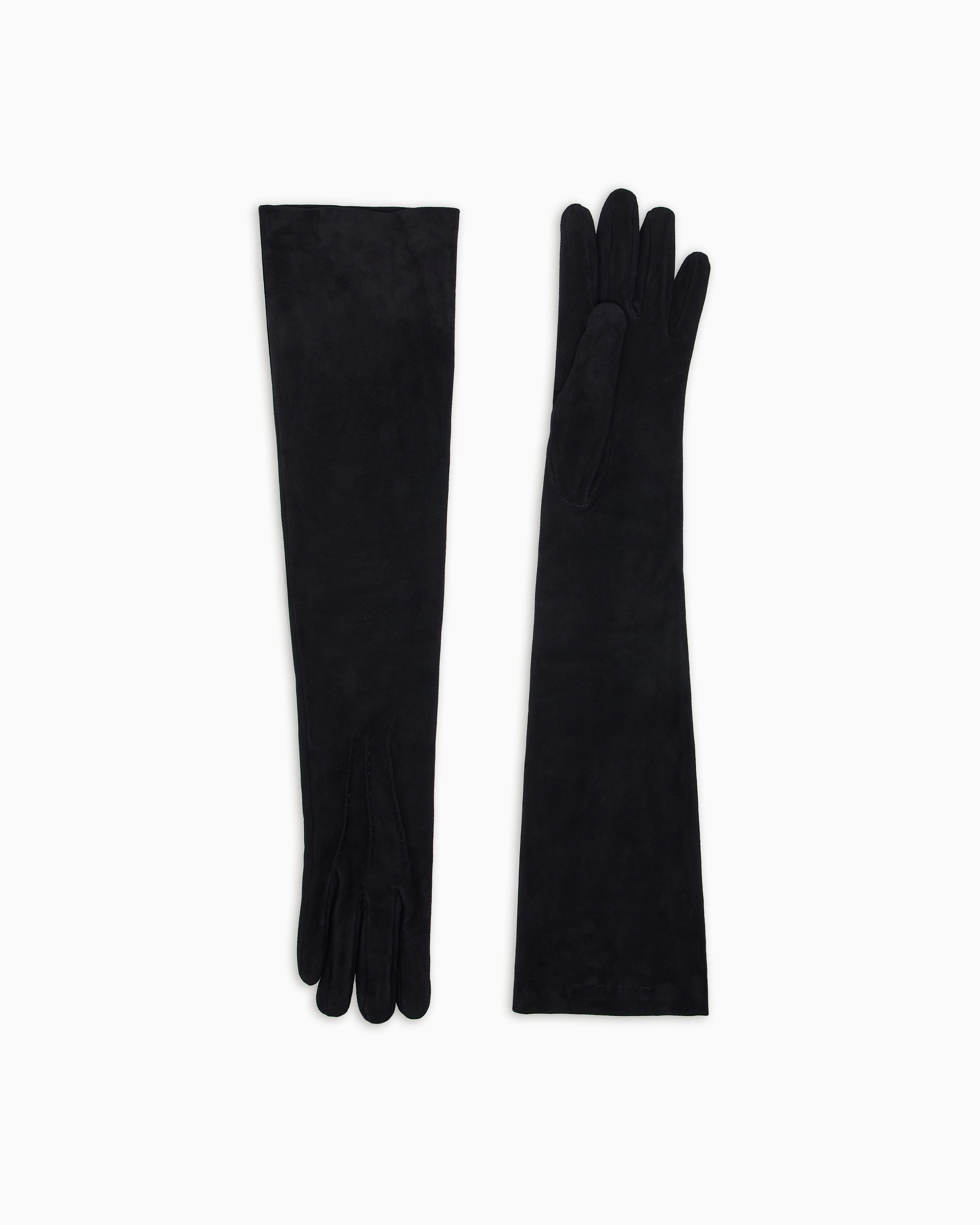 Giorgio Armani Black Long Suede Gloves