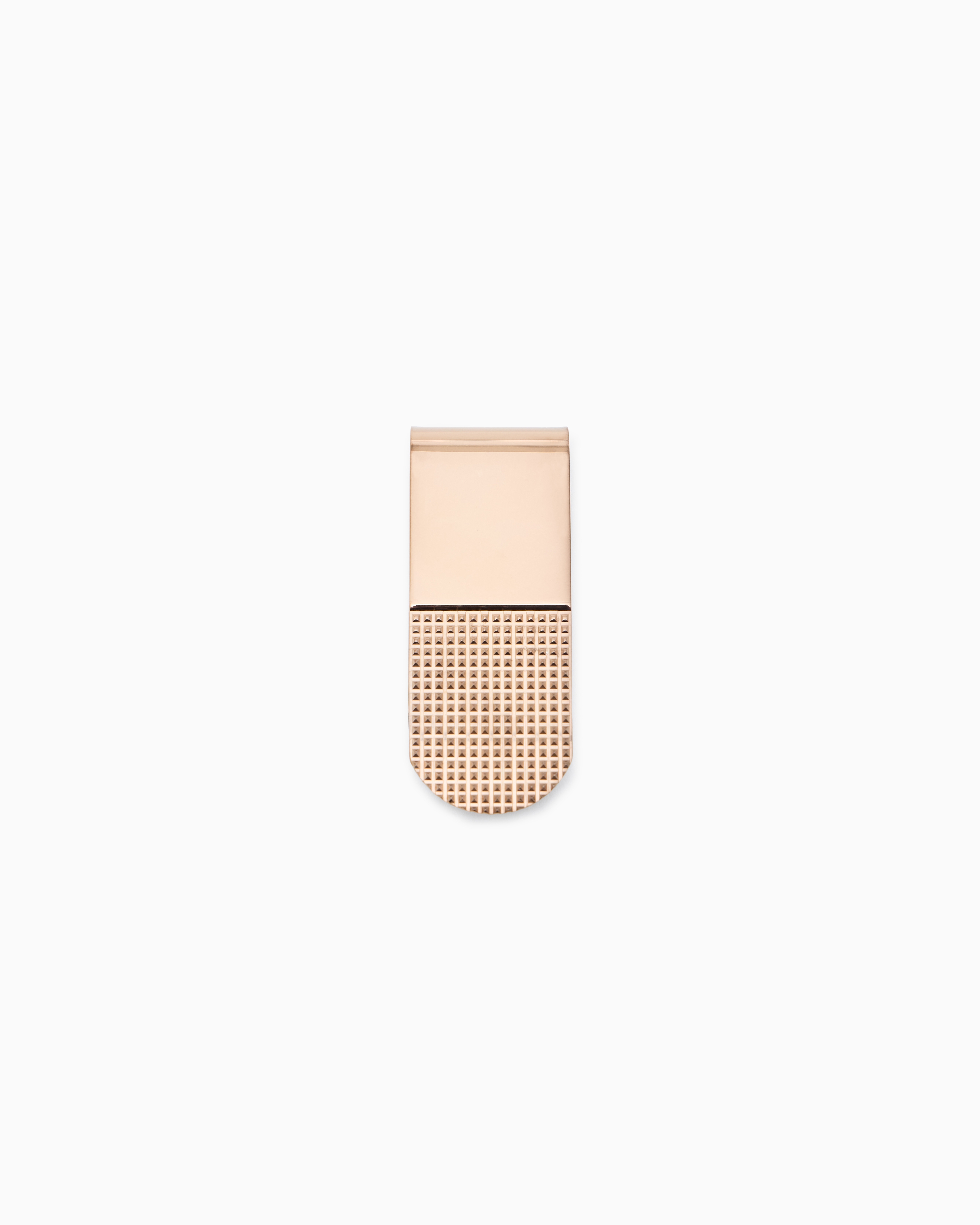 Giorgio Armani Gold Money Clip In Sterling Silver With A Knurled Motif