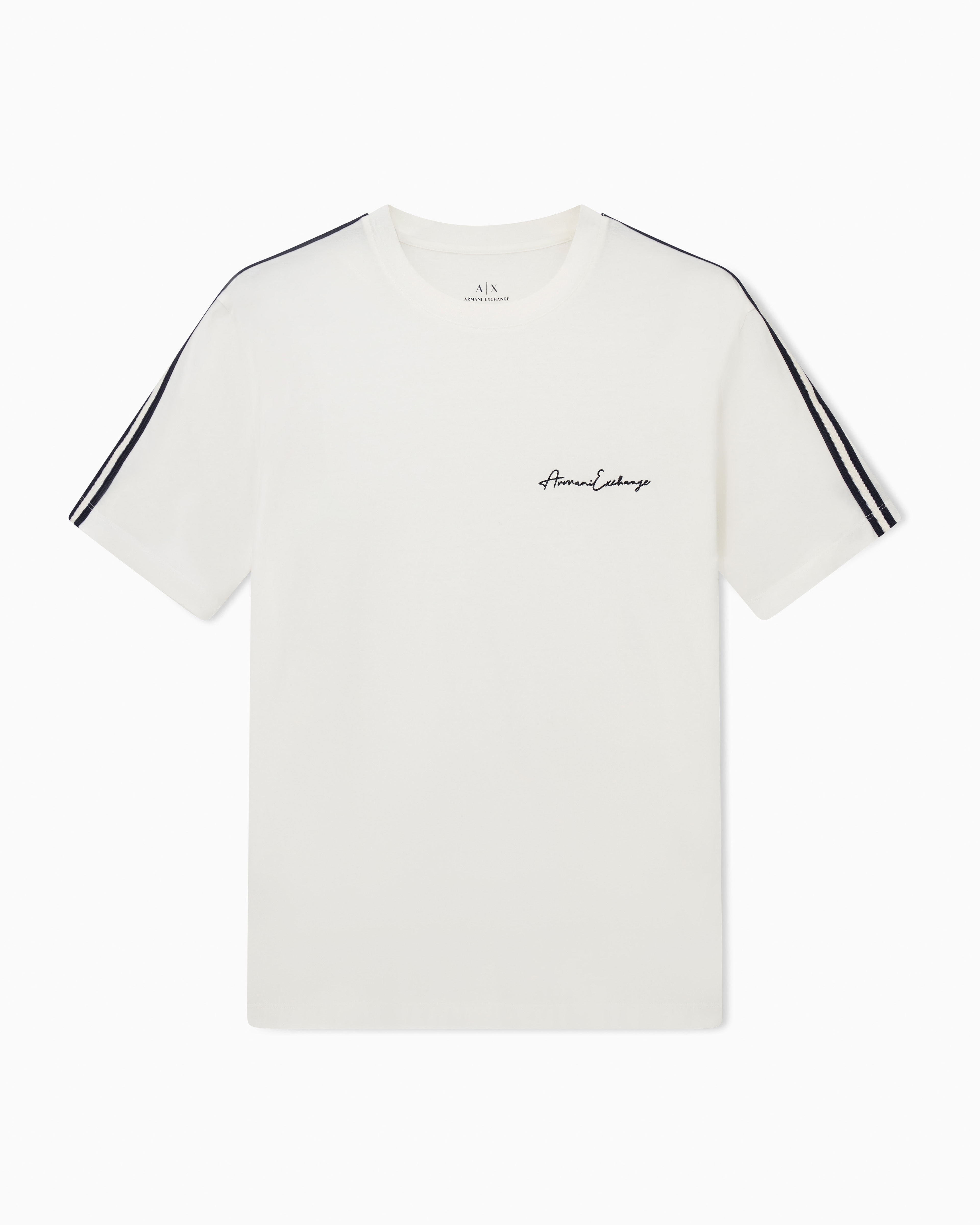 Armani Exchange White Regular Fit Mercerized Cotton Jersey T-Shirt