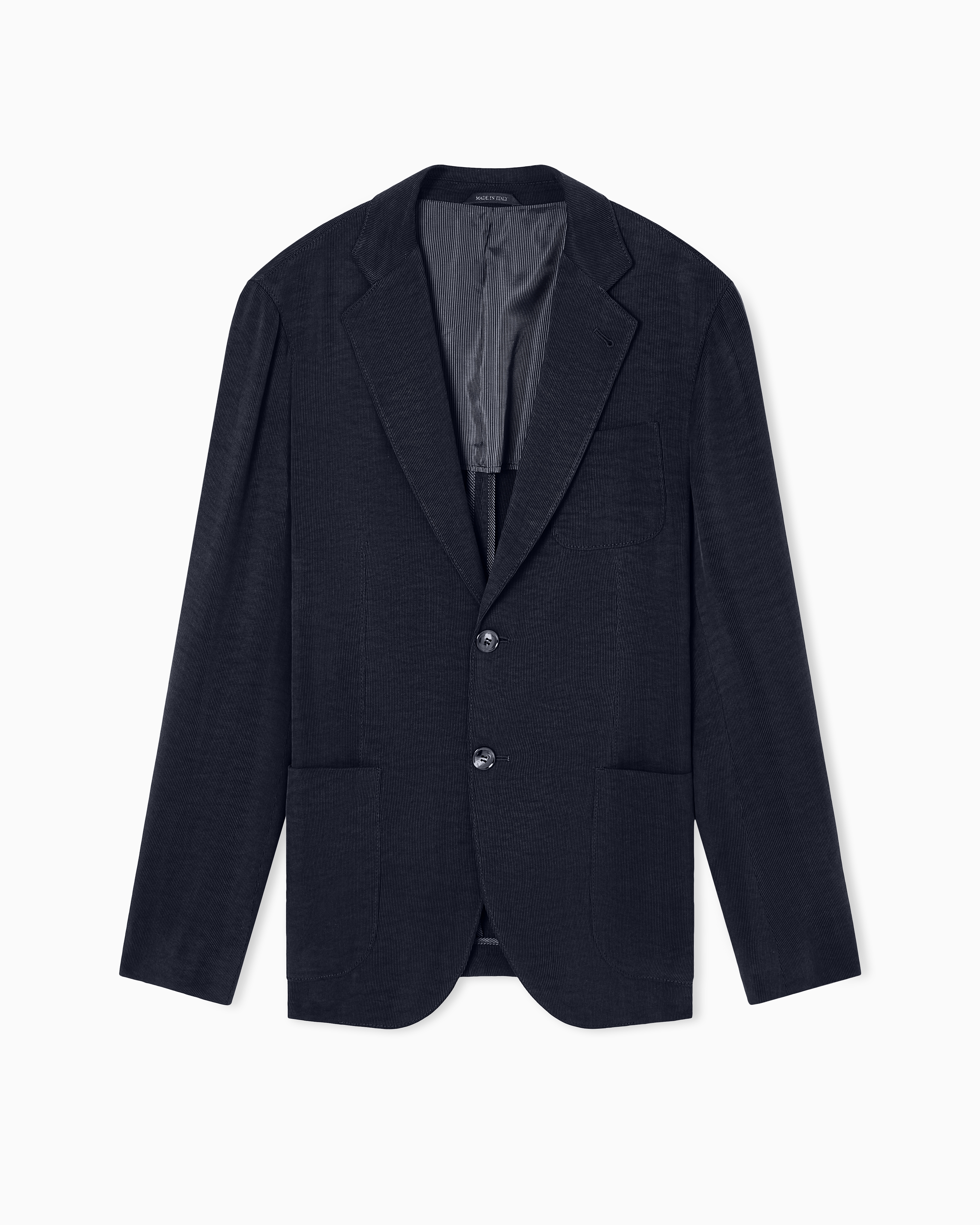 Giorgio Armani Black Asv Upton Line Single-Breasted Canneté Cupro Jacket