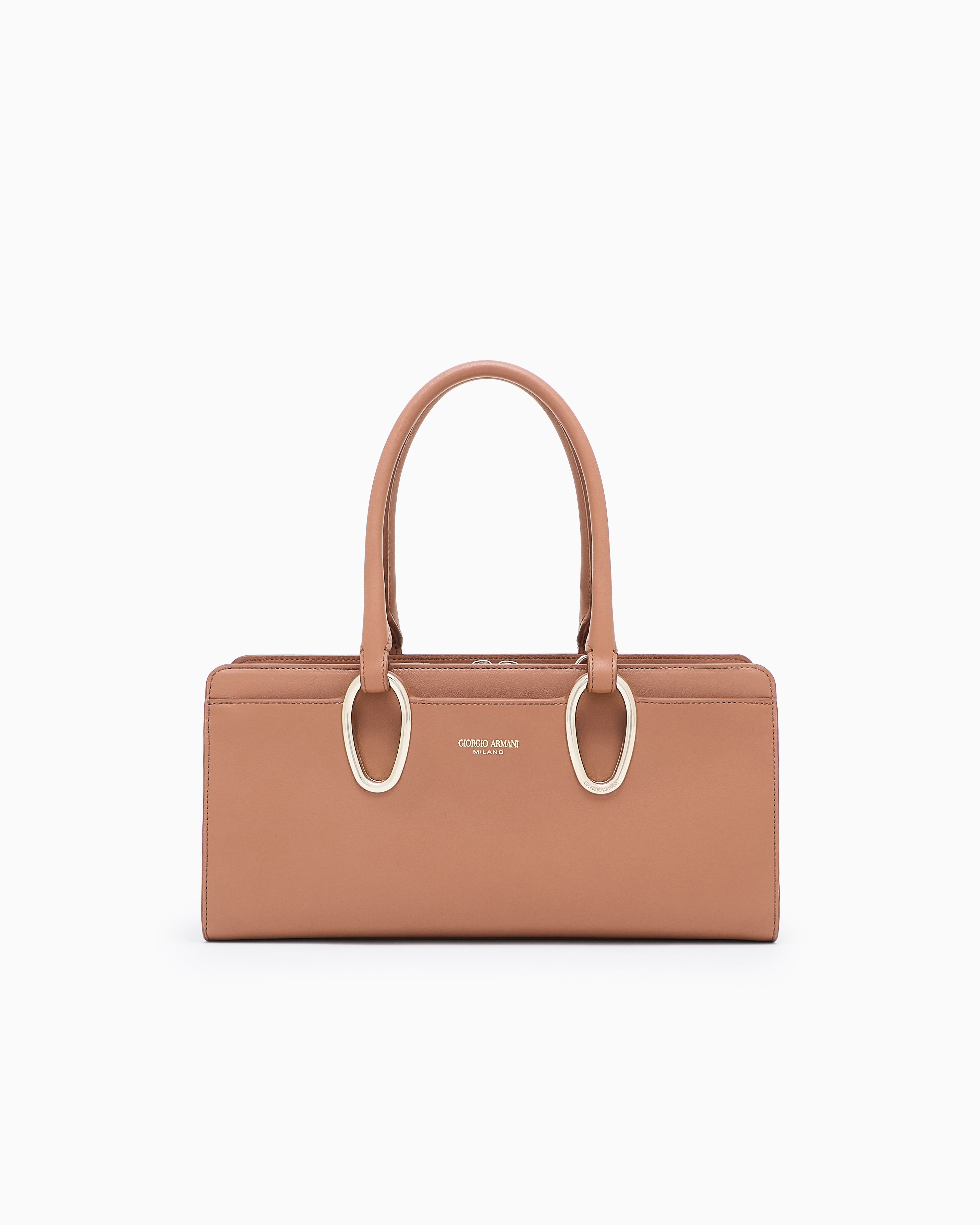 Giorgio Armani Brown Leather Bauletto Bag