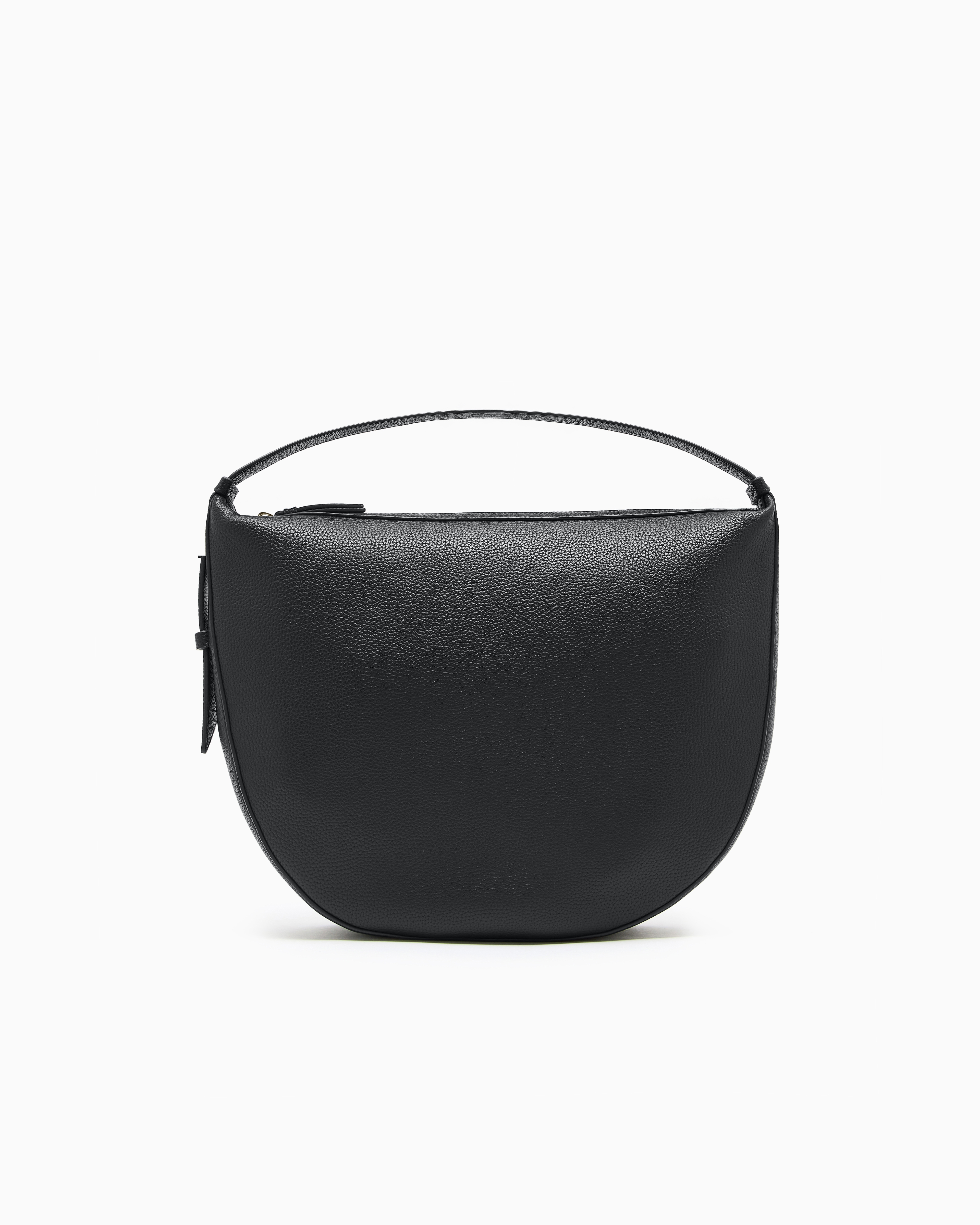 Armani Exchange Black Hobo Bag With Hammered Effect And Zip Closure