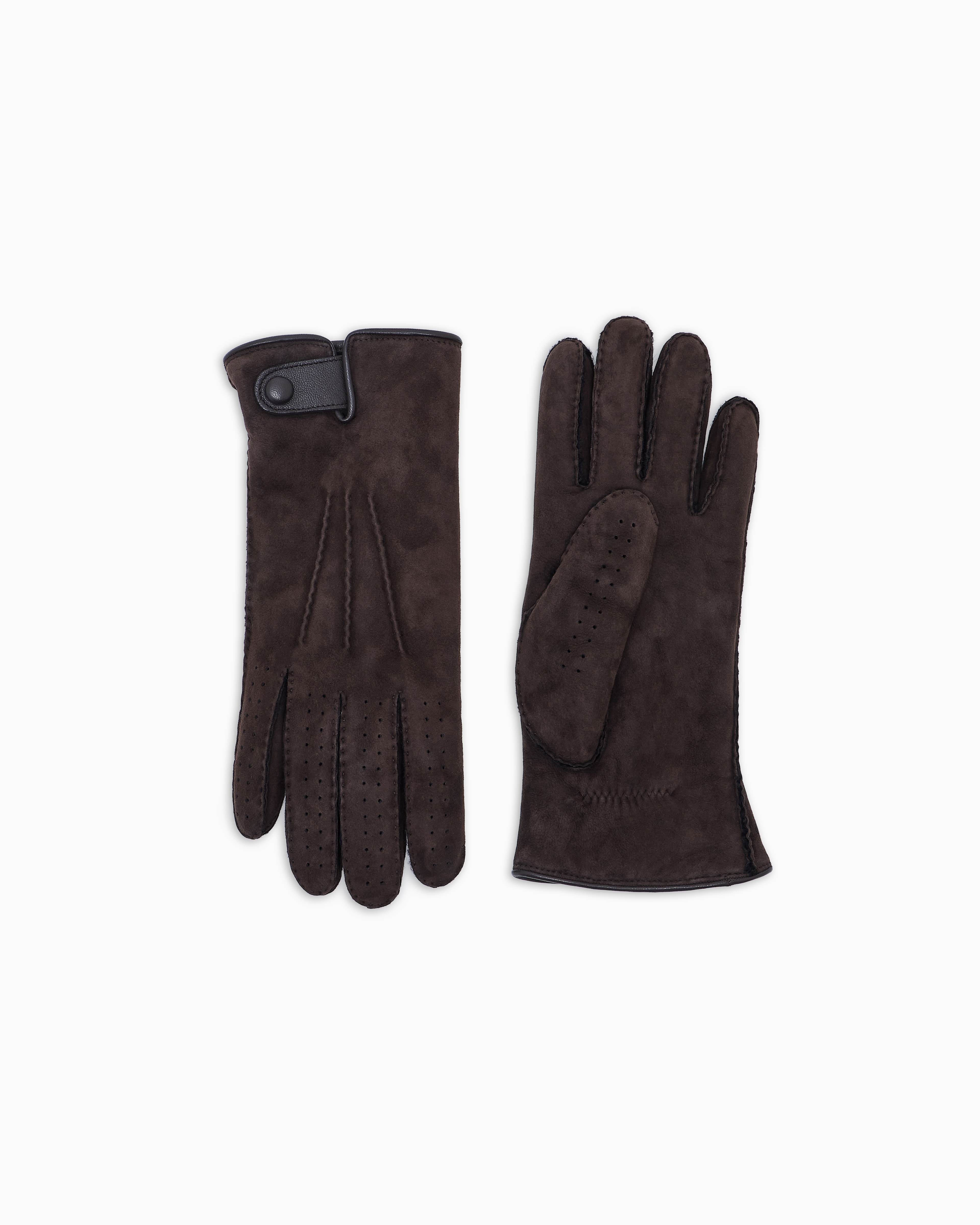 Giorgio Armani Brown Shearling Sheepskin Gloves