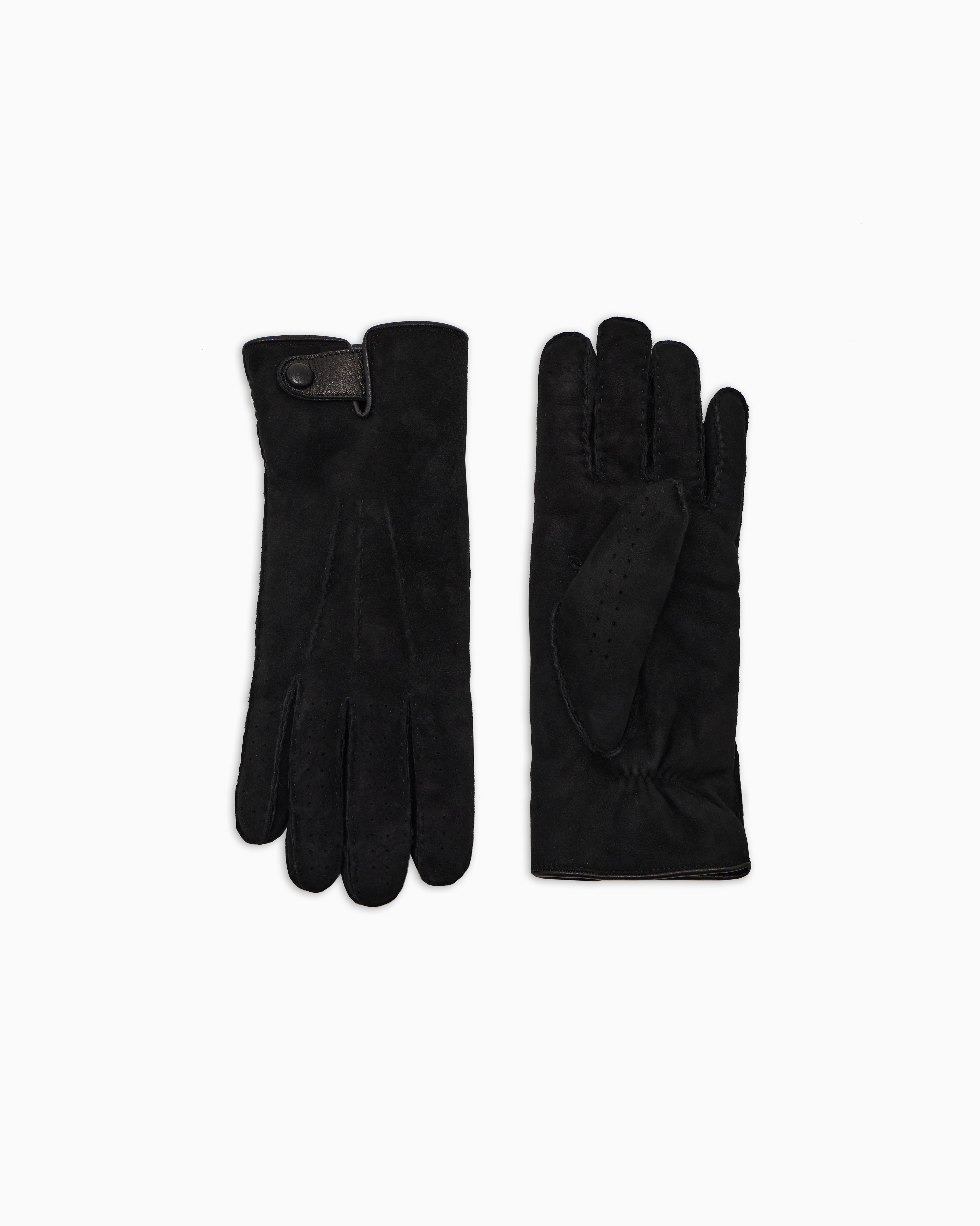 Giorgio Armani Black Shearling Sheepskin Gloves