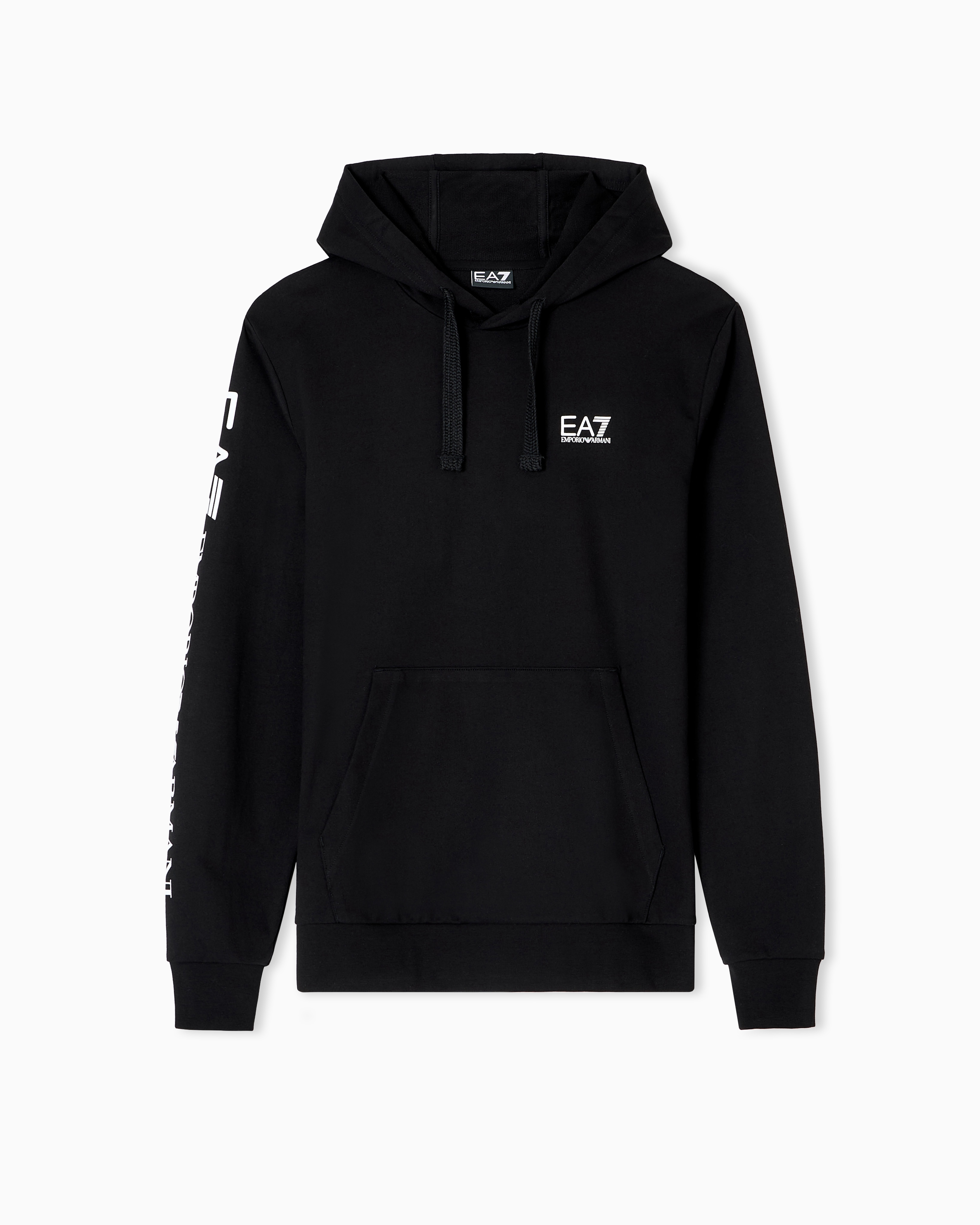 Ea7 Felpa Logo Series In Cotone Con Cappuccio