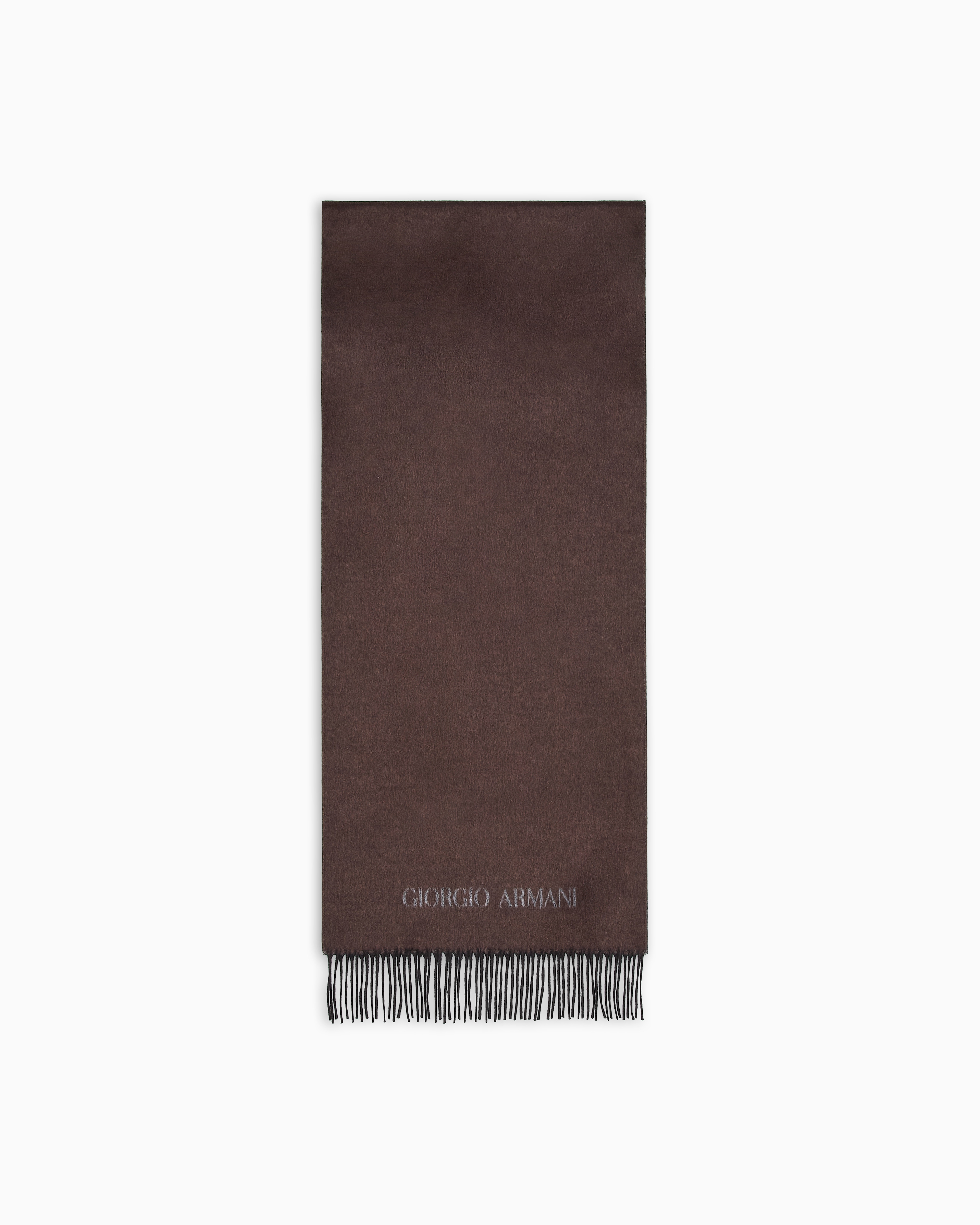 Giorgio Armani Brown Silk And Cashmere Scarf