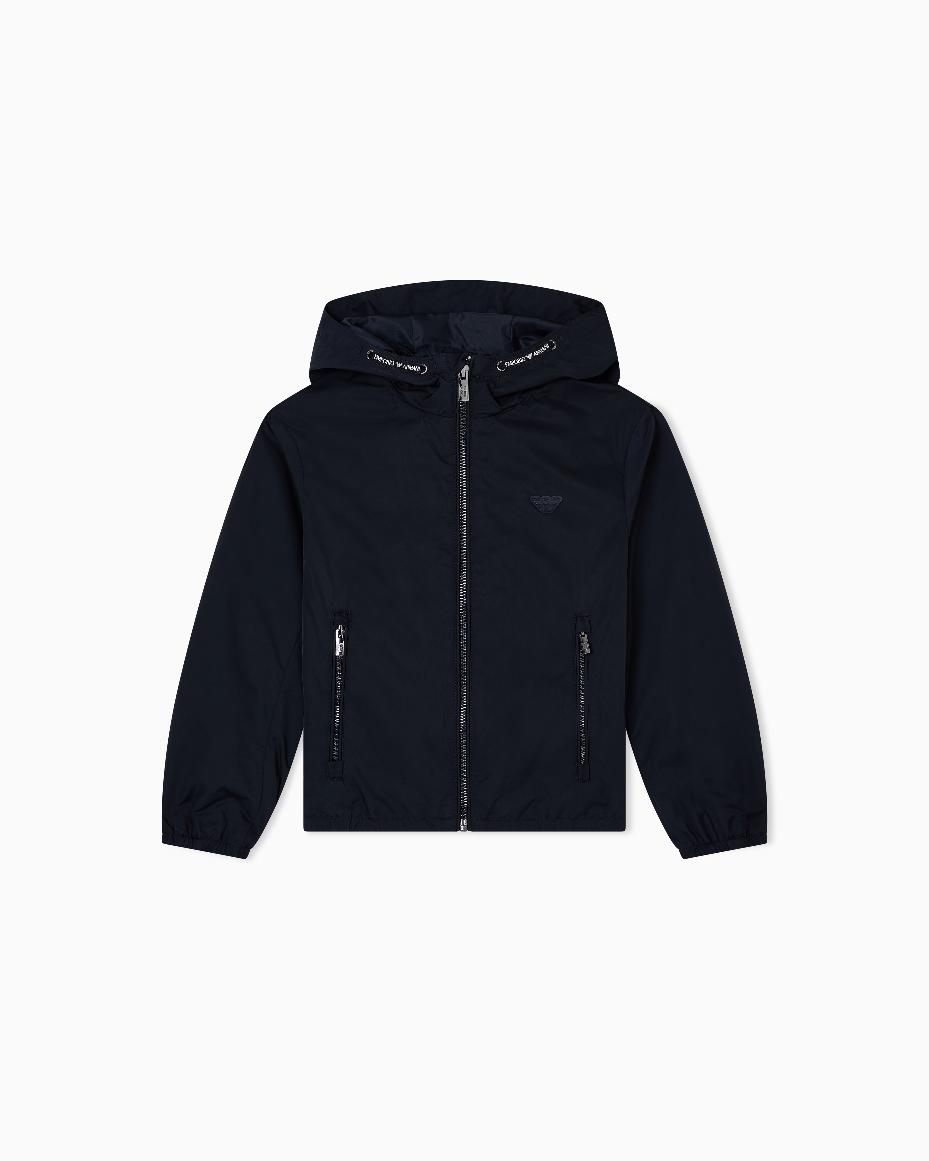 Emporio Armani Navy Blue Nylon Hooded Blouson