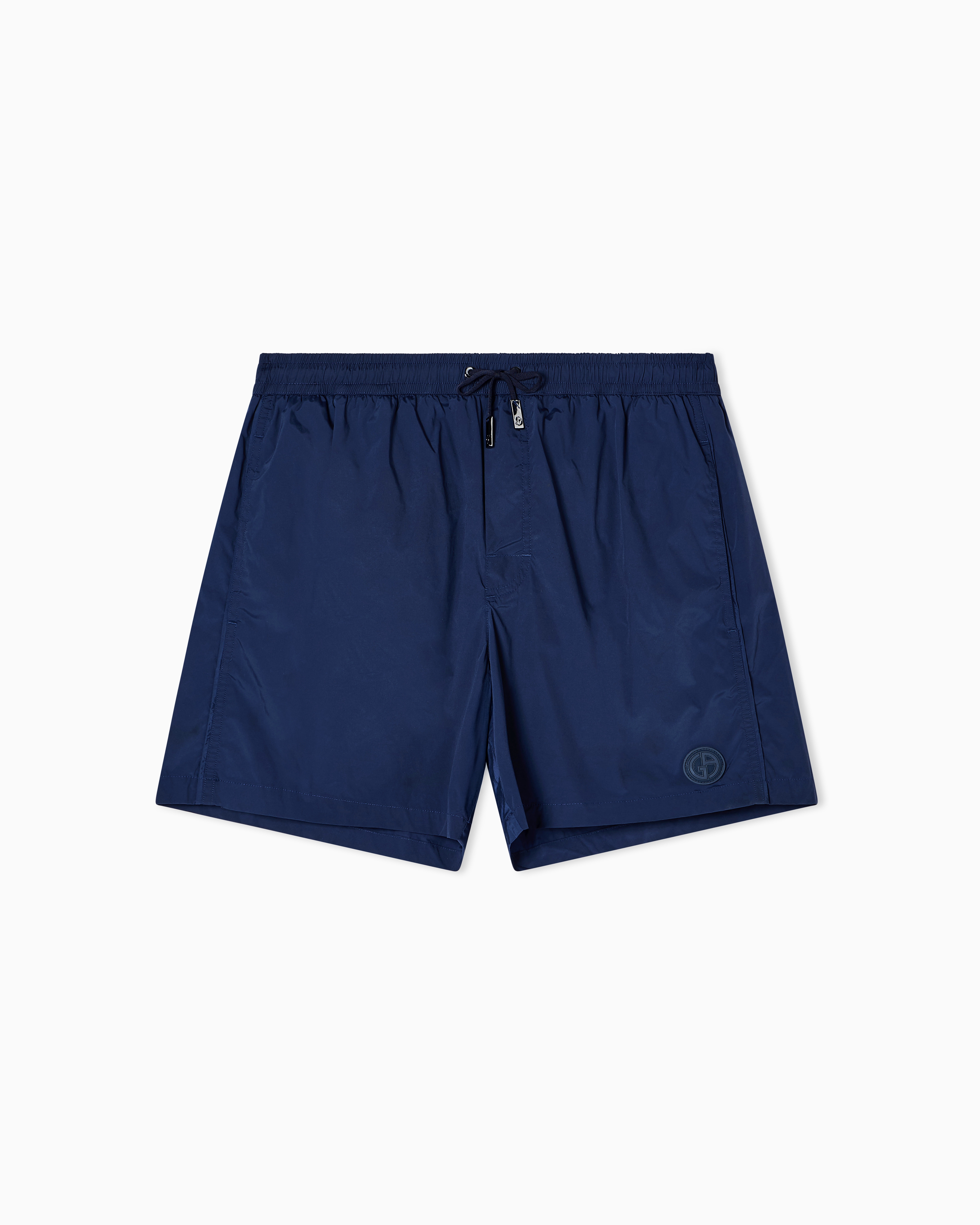 Giorgio Armani Navy Blue Elastic Waist Swim Trunks