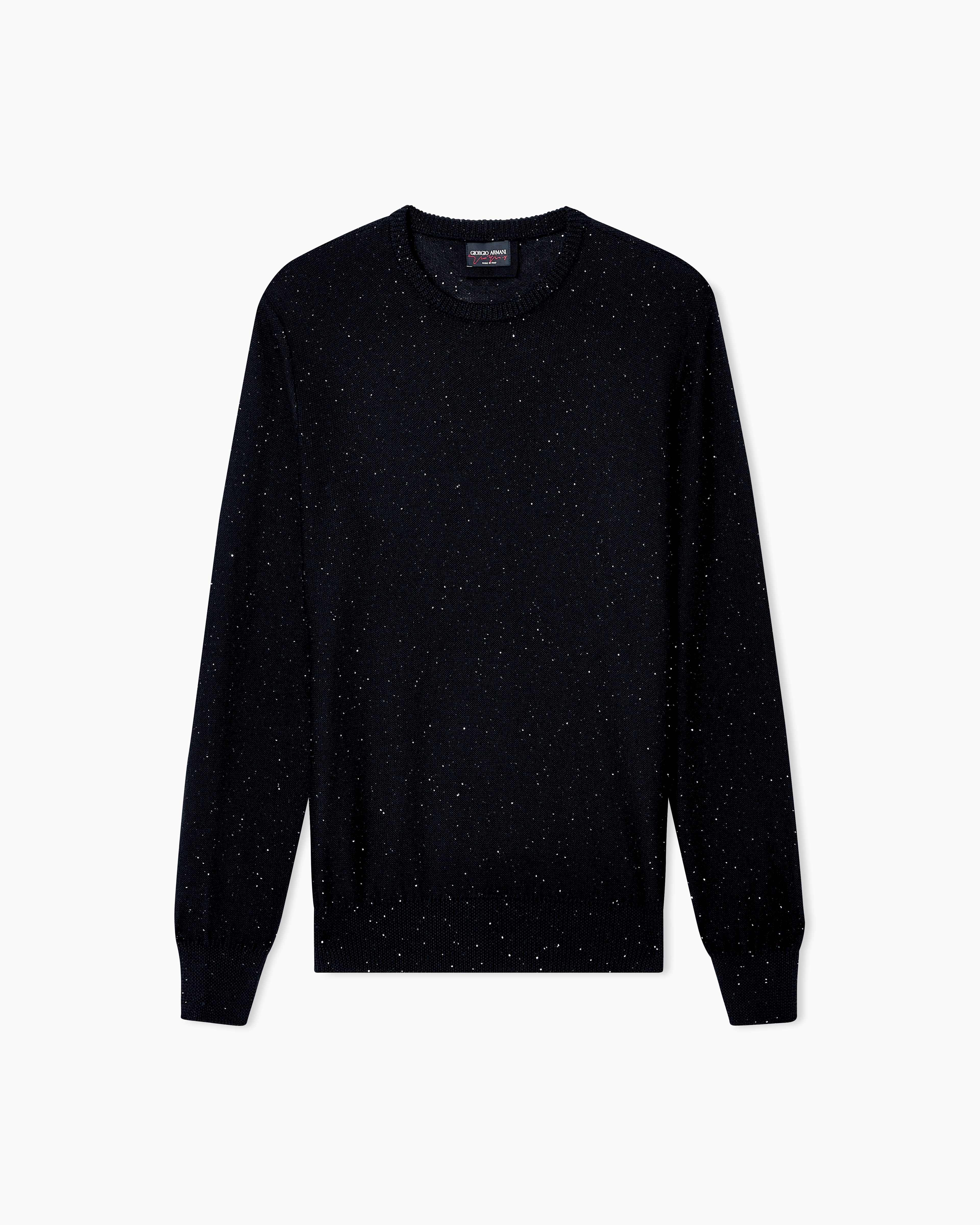 Giorgio Armani Black Giorgio’s Crew-Neck Jumper In Cashmere And Silk With Rhinestones