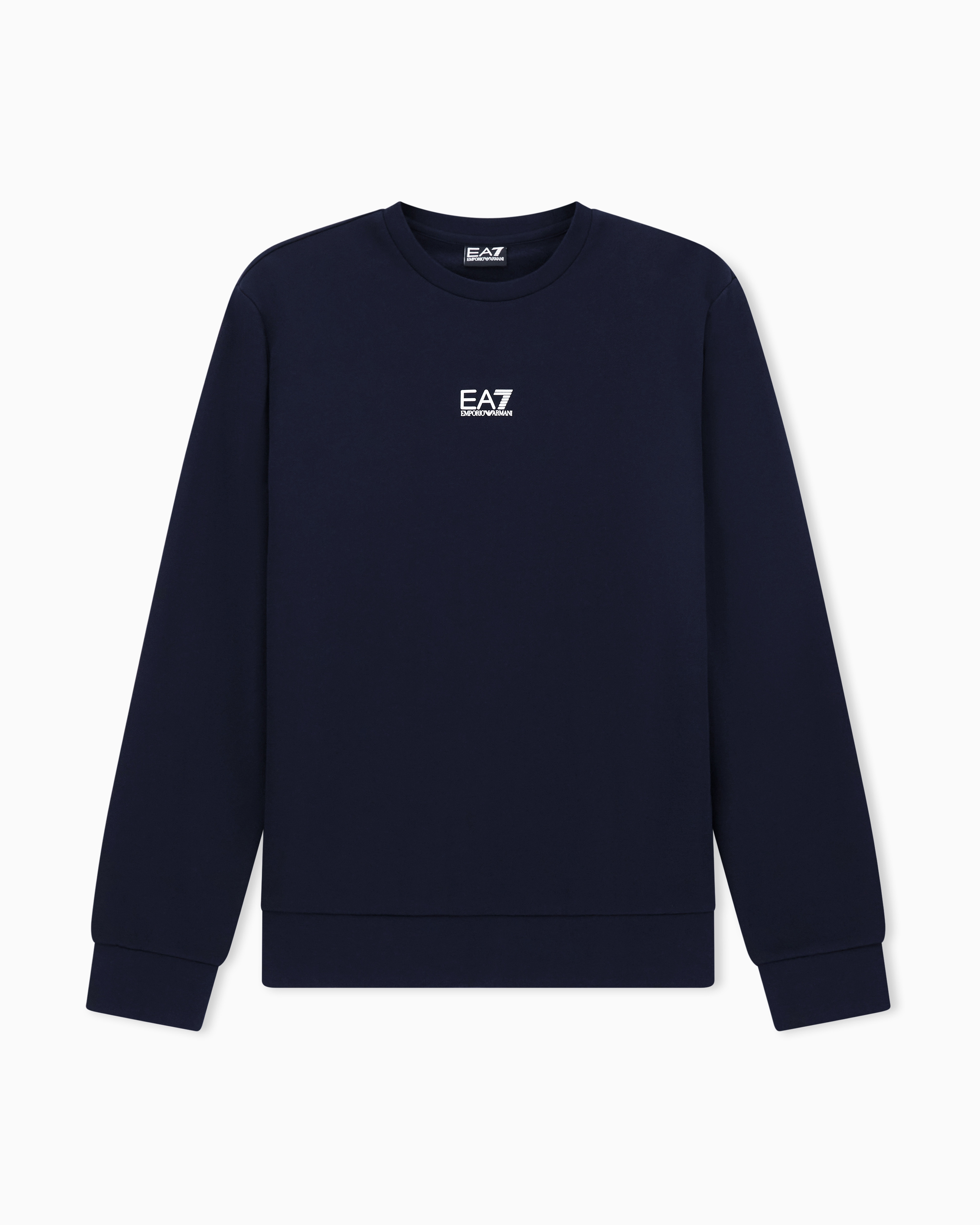 Ea7 Blue Core Identity Cotton-Blend Crew-Neck Sweatshirt