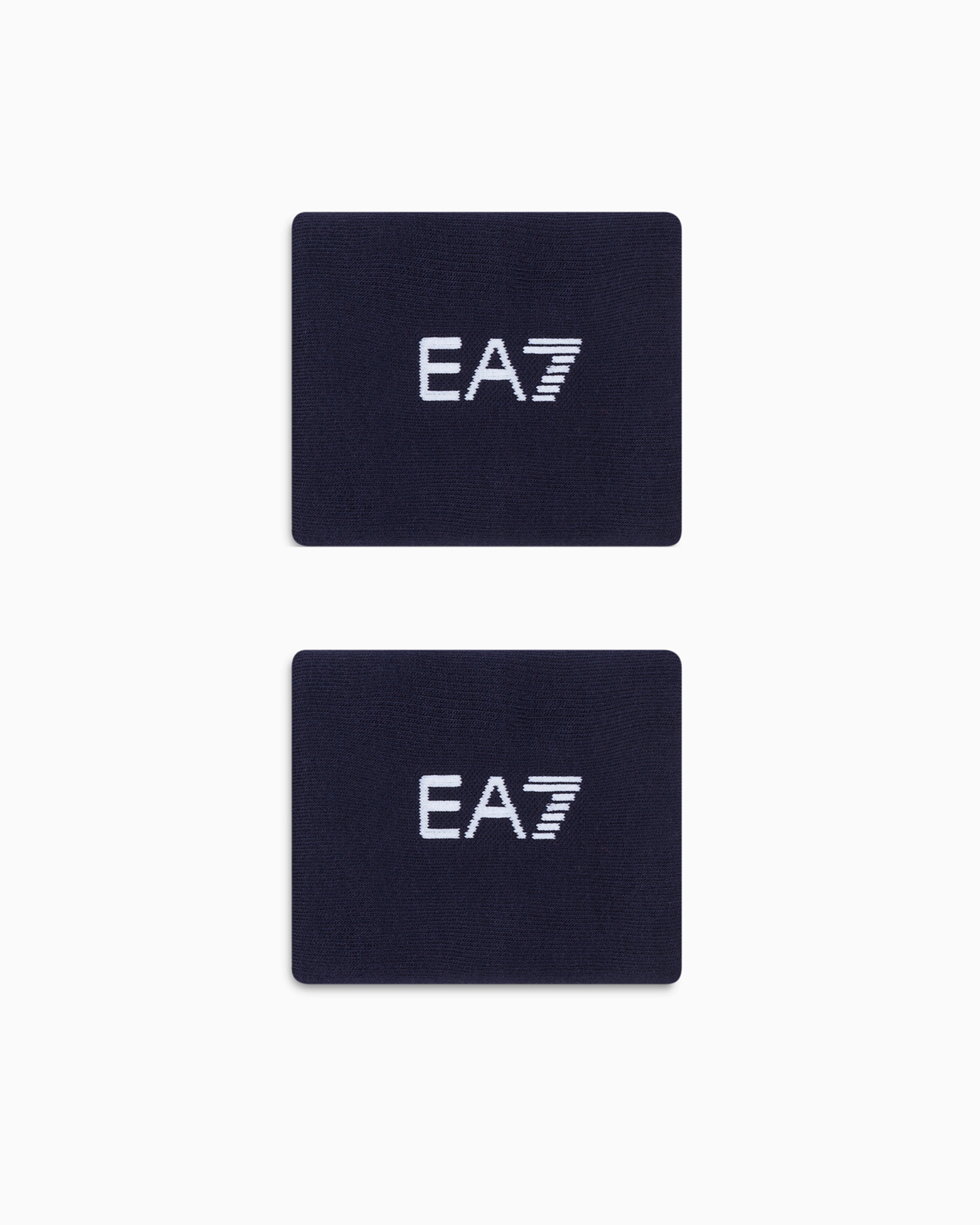 Ea7 Unisex Blue Stretch Wristbands With Contrast Logo Tennis Pro Wristband