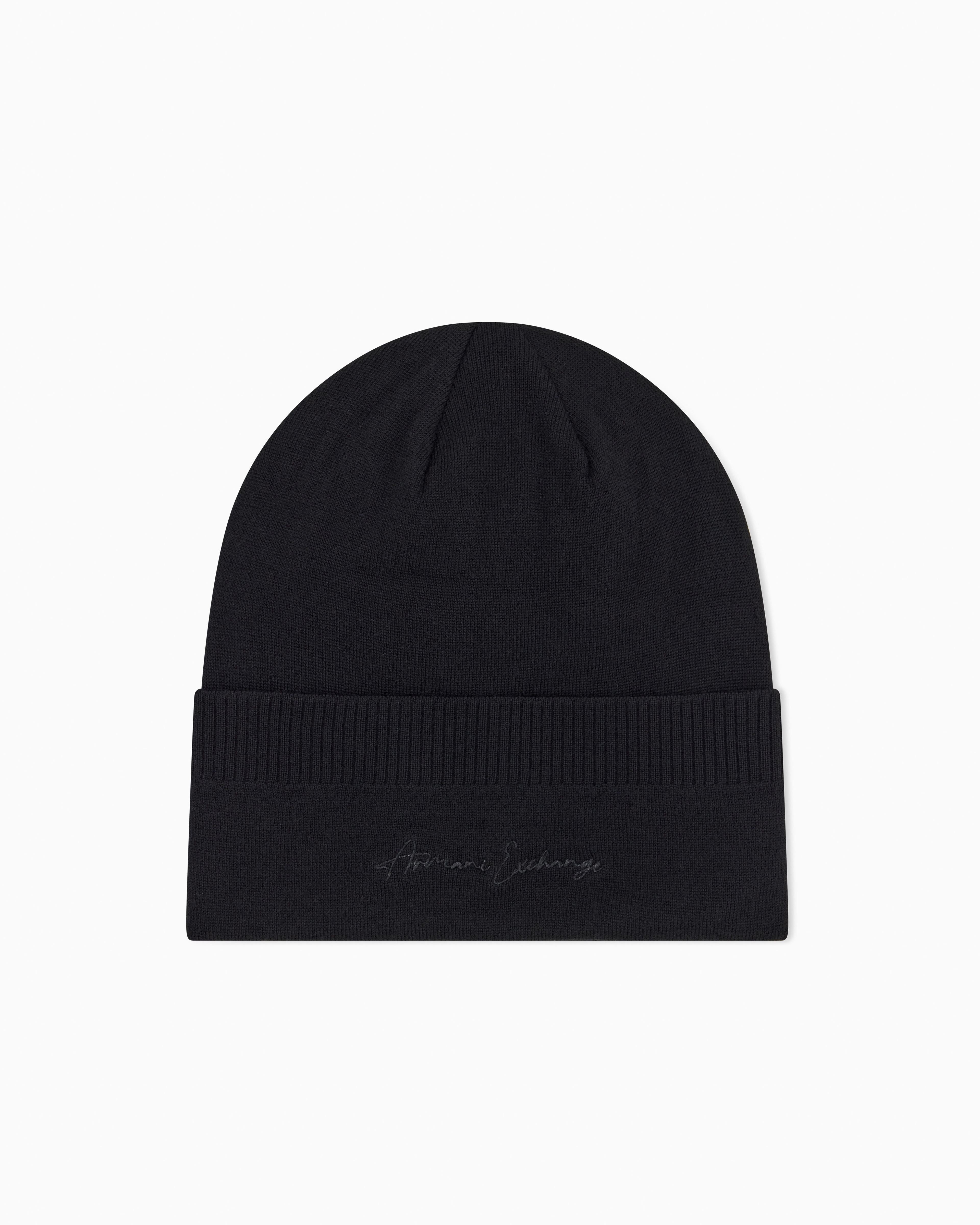 Armani Exchange Black Beanies