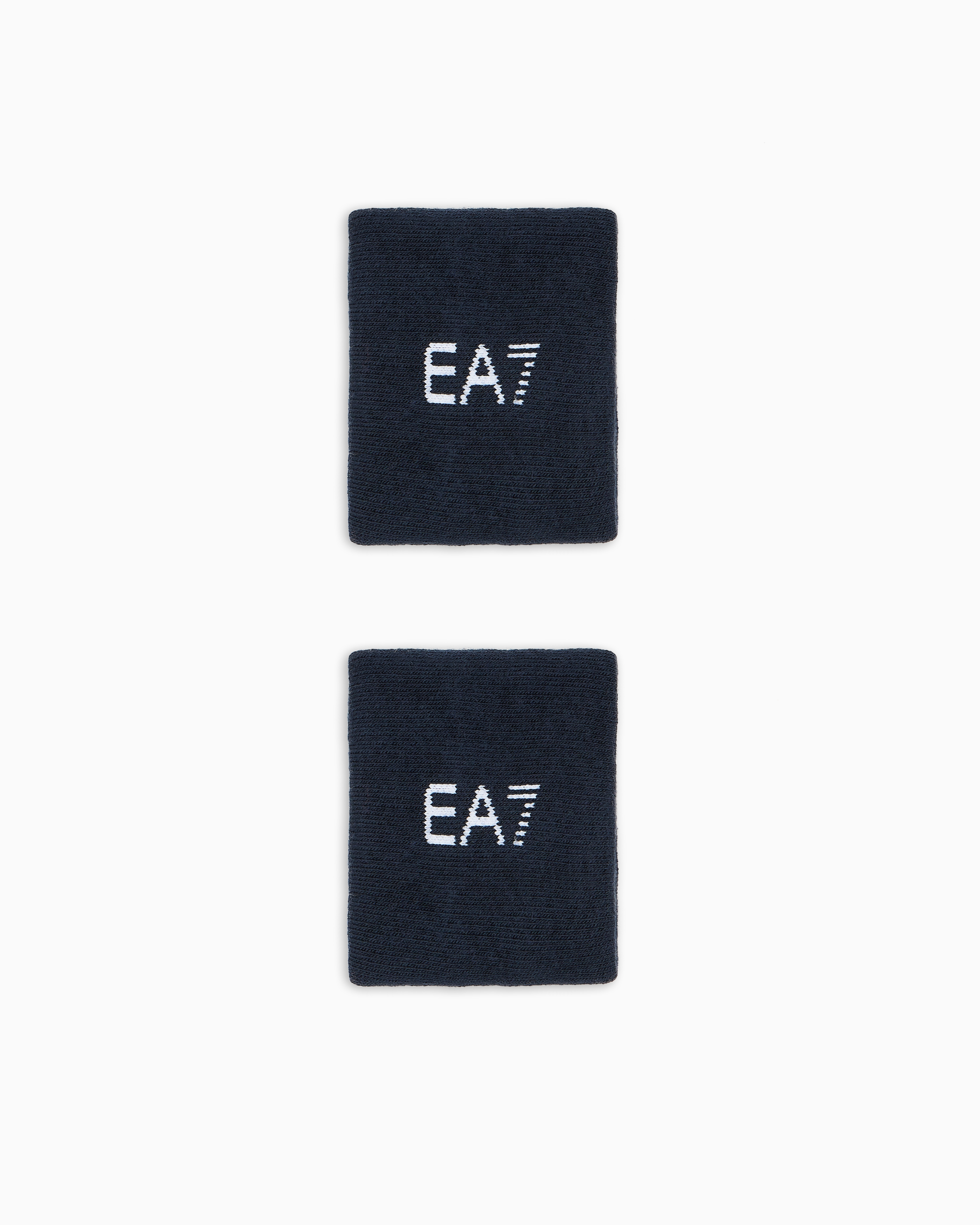 Ea7 Two-Tone Stretch Wristbands In Cotton Blend With Logo Tennis Pro