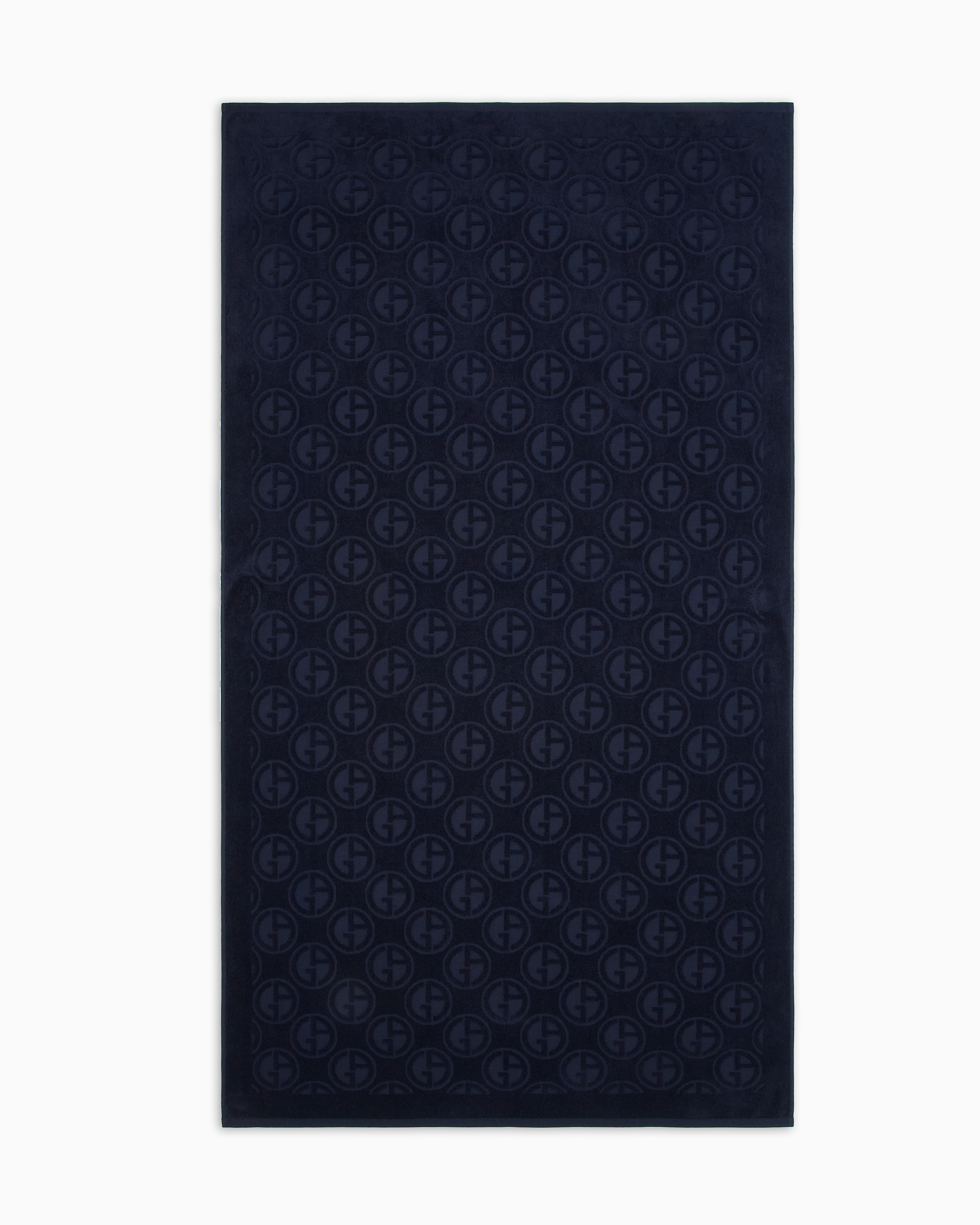 Giorgio Armani Blue Beach Towel In Monogram Terry Cotton