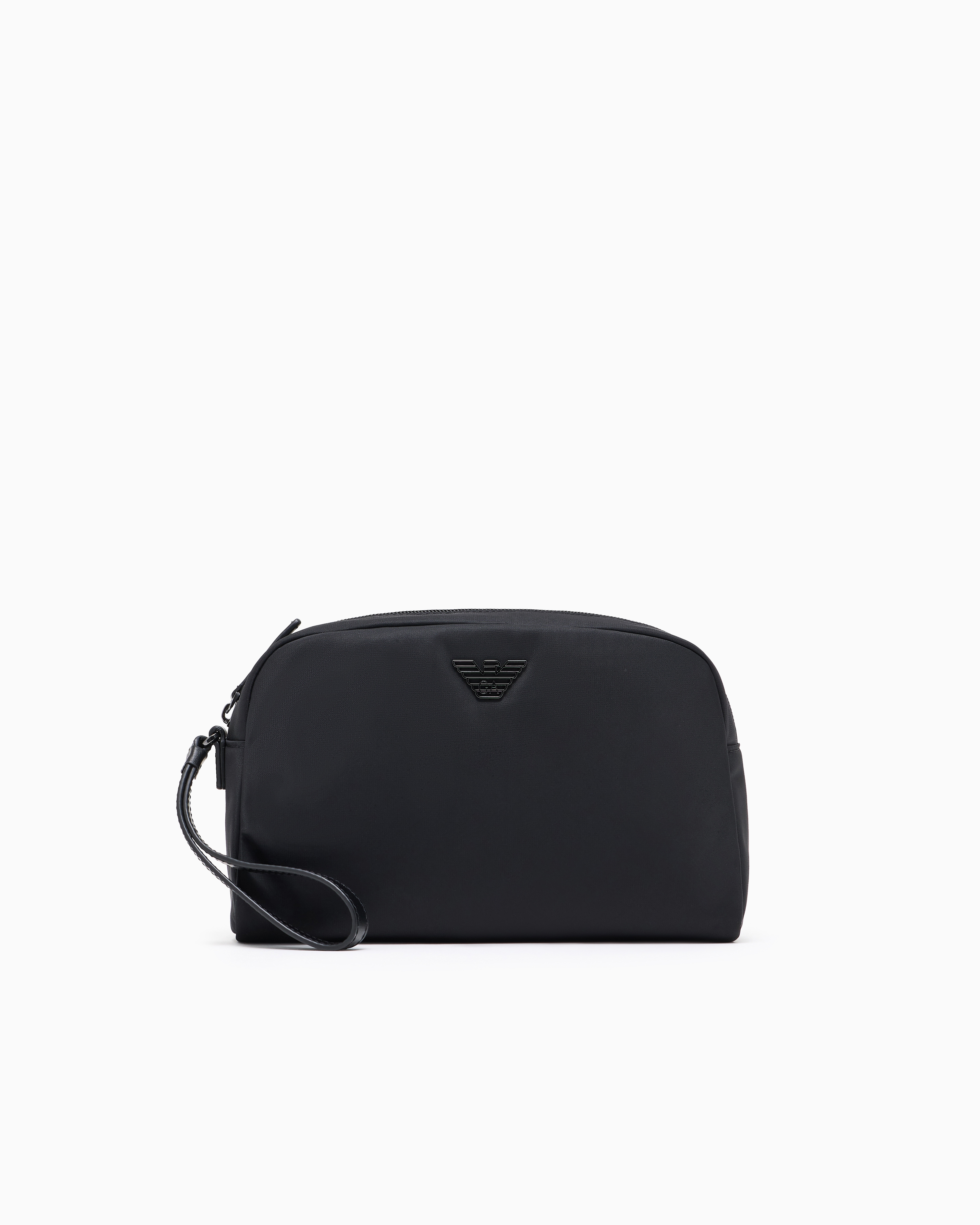 Emporio Armani Black Asv Recycled Nylon Washbag