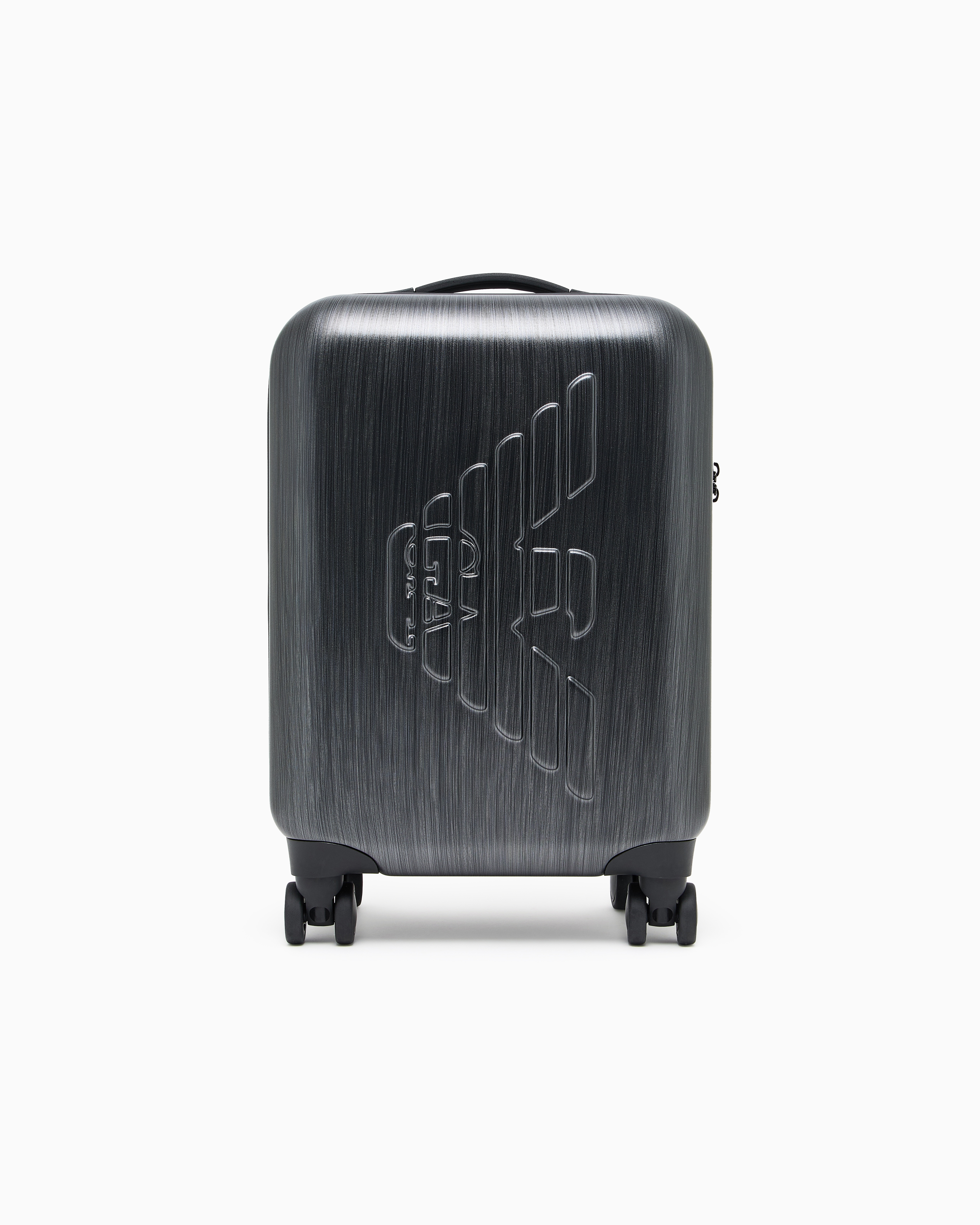 Emporio Armani Grey Abs Carry-On Bag With Oversized, Embossed Eagle