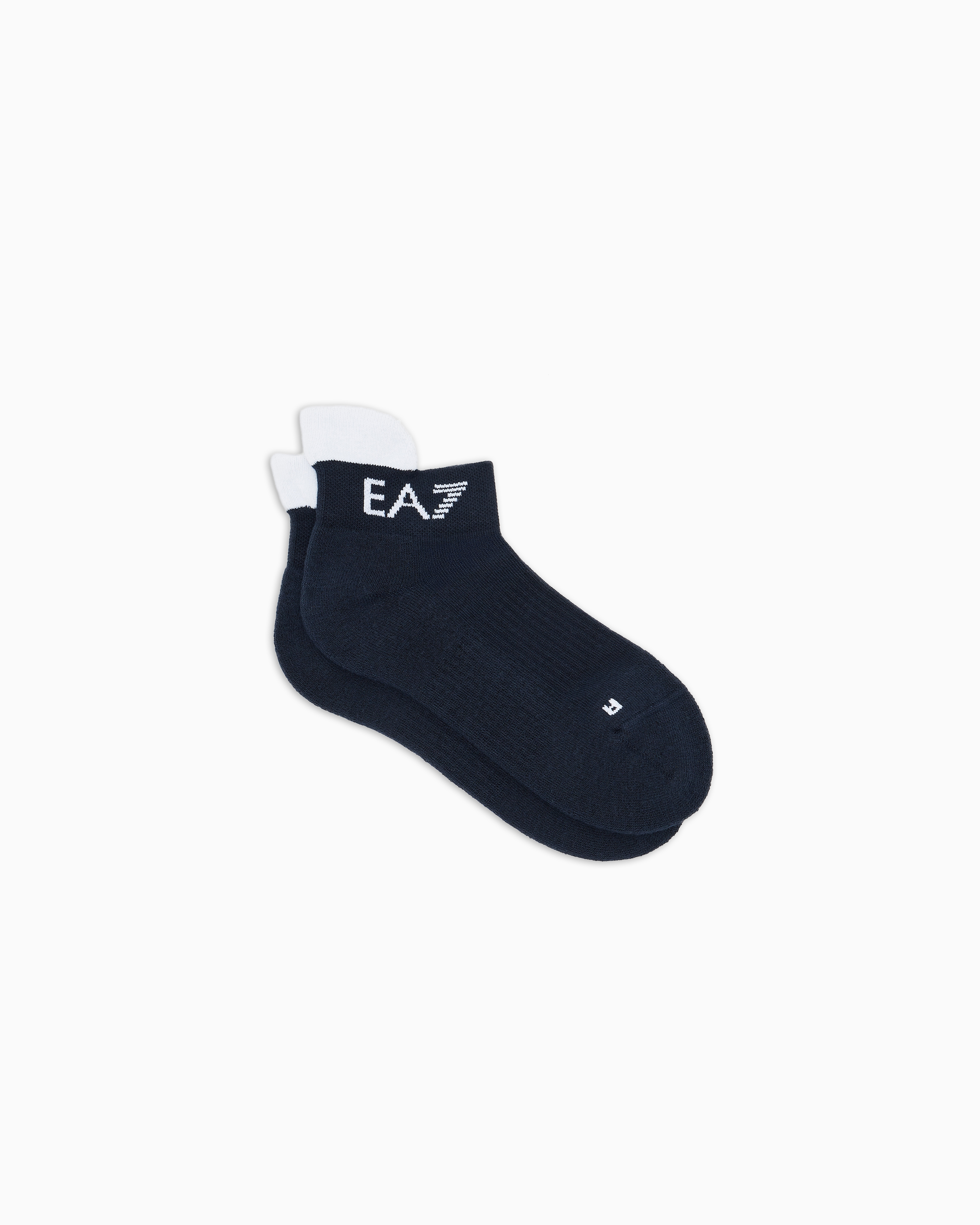 Ea7 Two-Tone Tennis Socks In Soft Cotton With Jacquard Logo Tennis Pro