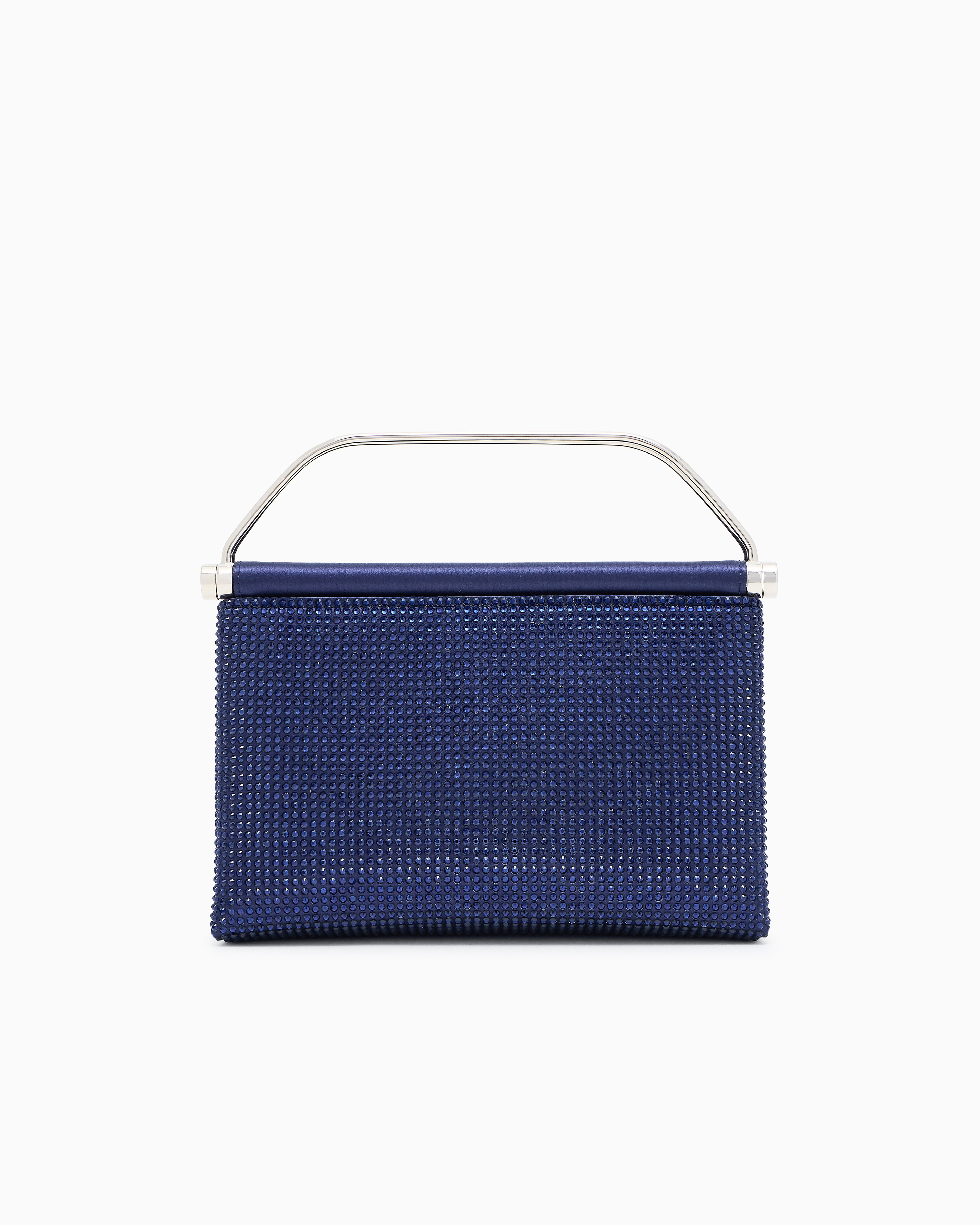 Giorgio Armani Blue Small Satin And Rhinestone Handbag