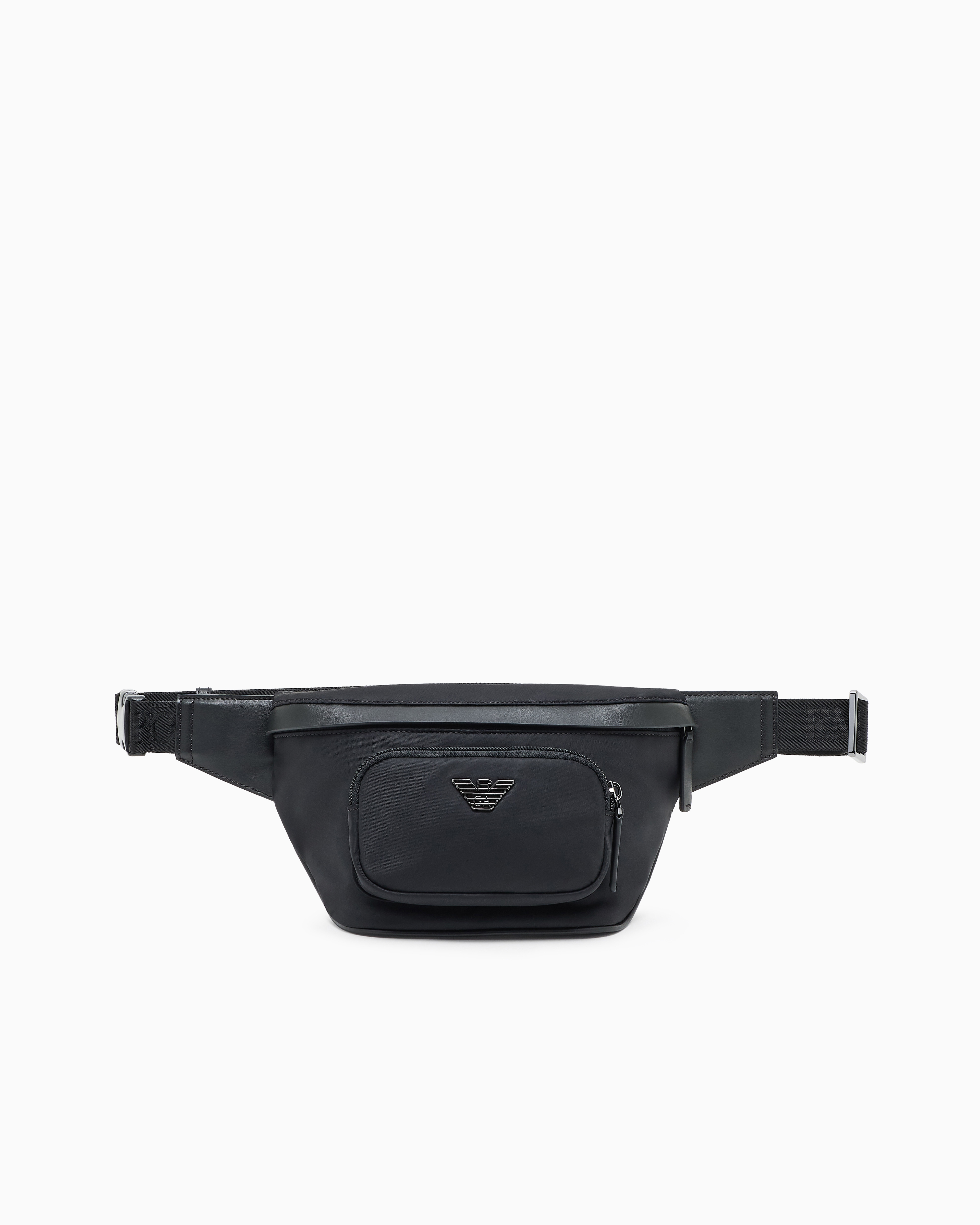 Emporio Armani Black Asv Recycled-Nylon Belt Bag