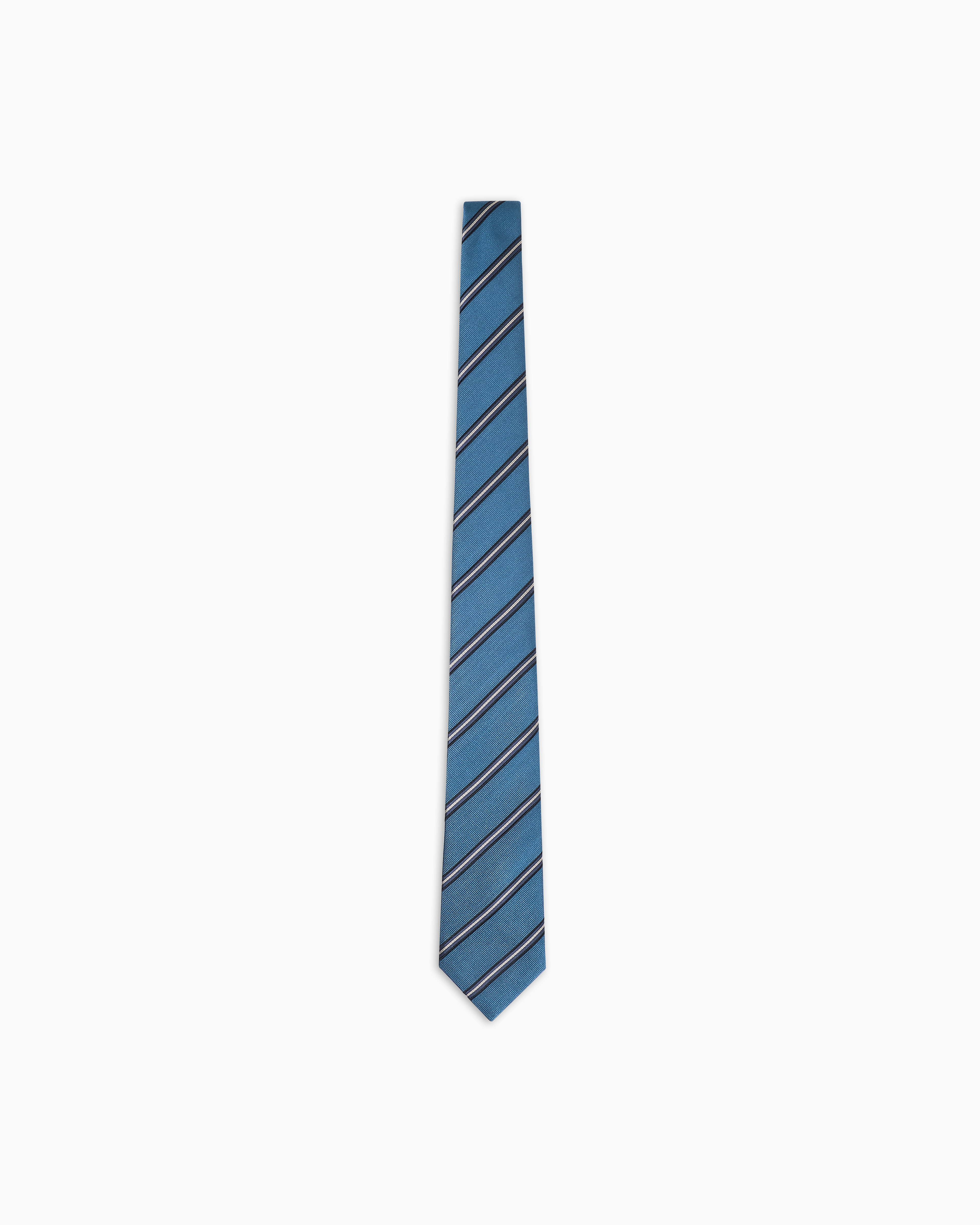 Giorgio Armani Blue Silk Regimental Jacquard Tie
