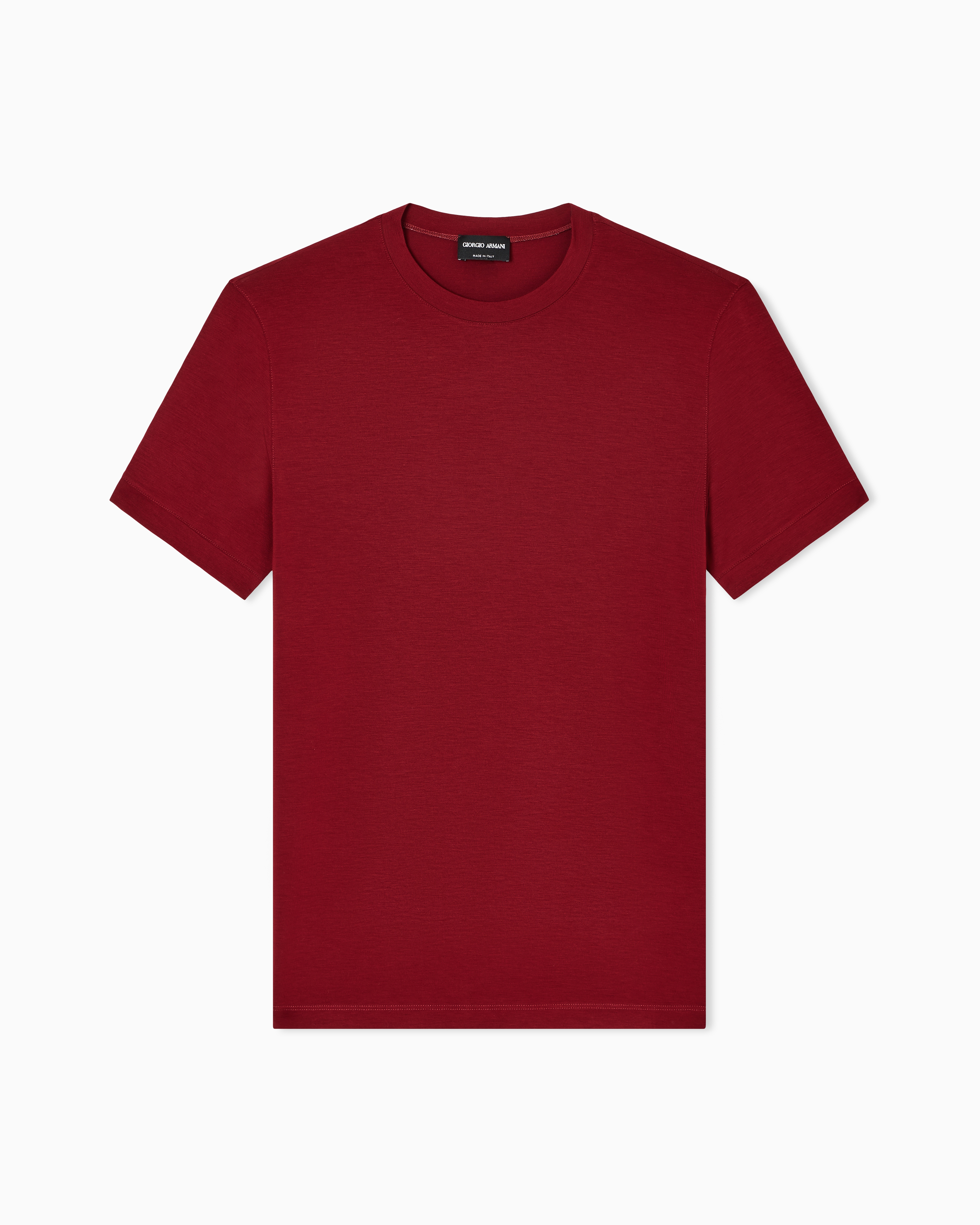 Giorgio Armani Red Crew-Neck T-Shirt In Stretch Viscose Jersey