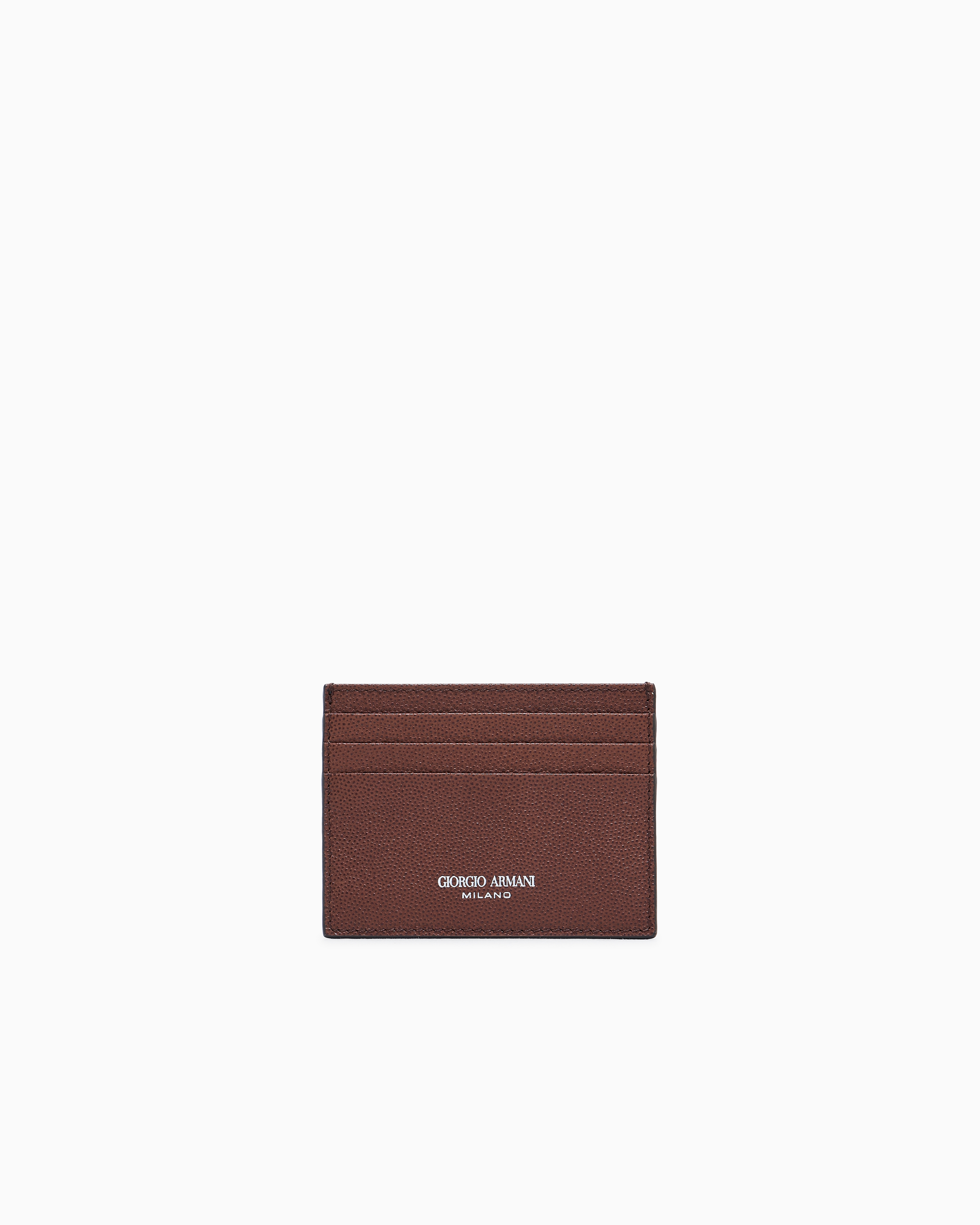 Giorgio Armani Brown Leather Card Holder