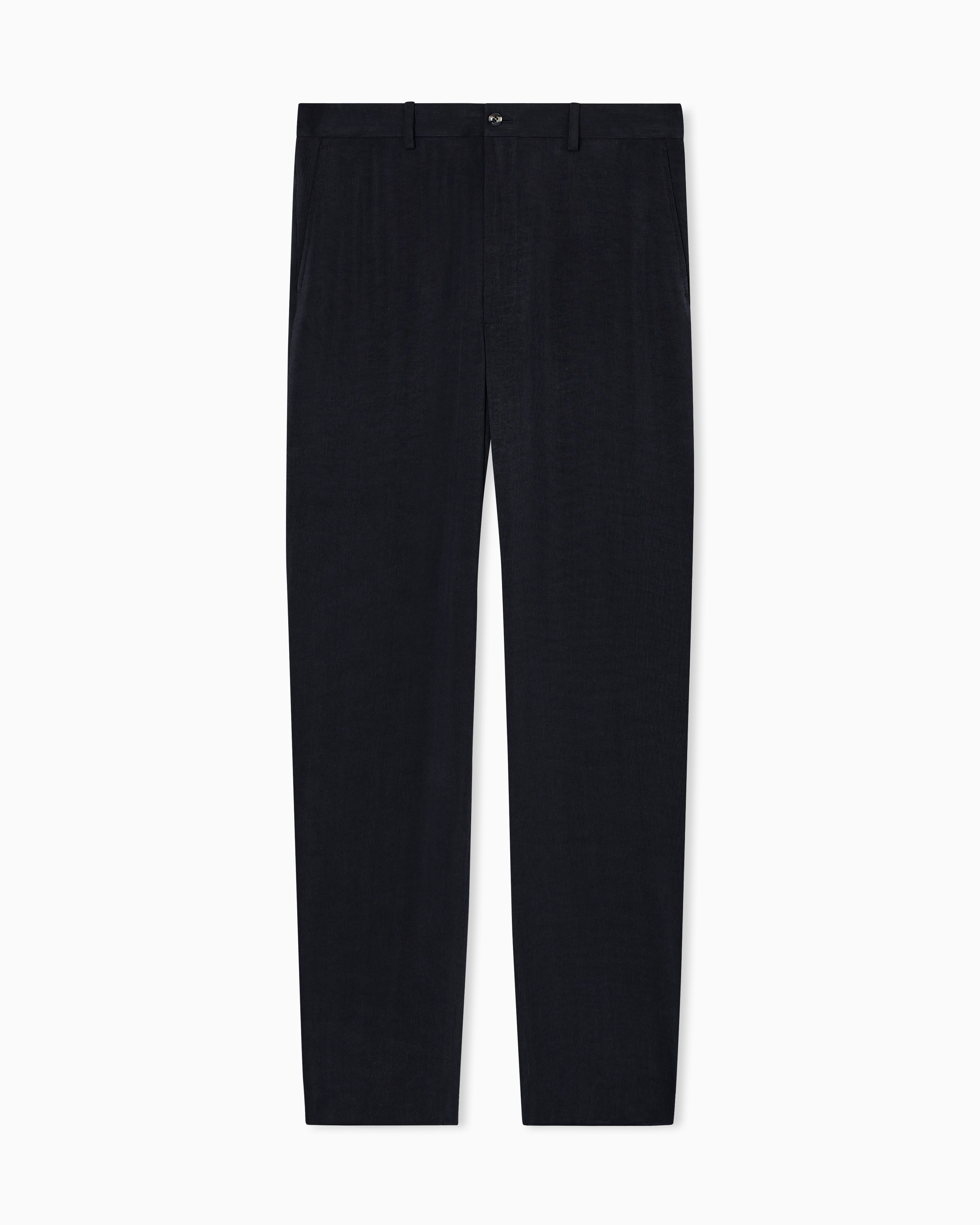 Giorgio Armani Black Asv Canneté Cupro Flat-Front Trousers