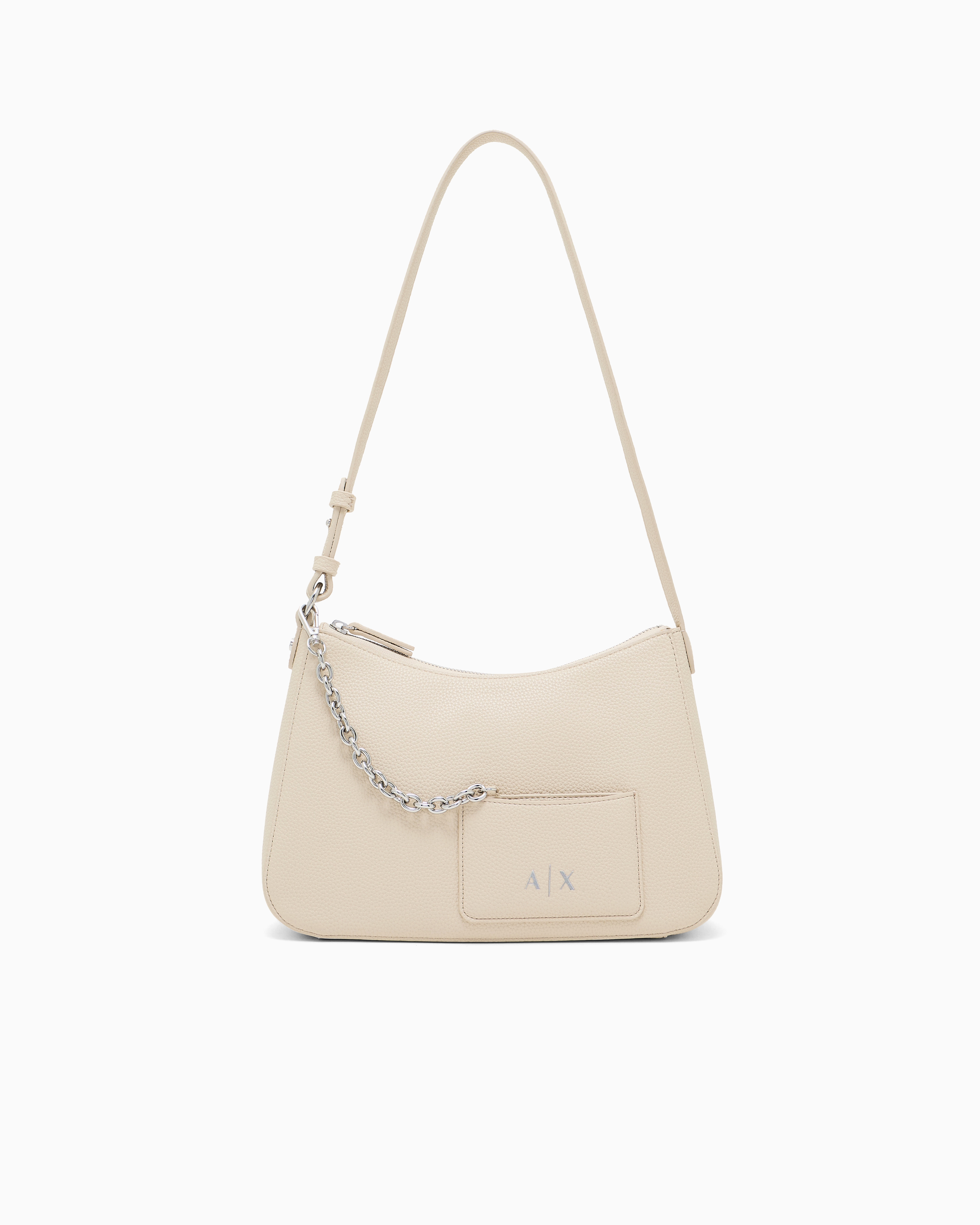 Armani Exchange Beige Shoulder Bag With Chain