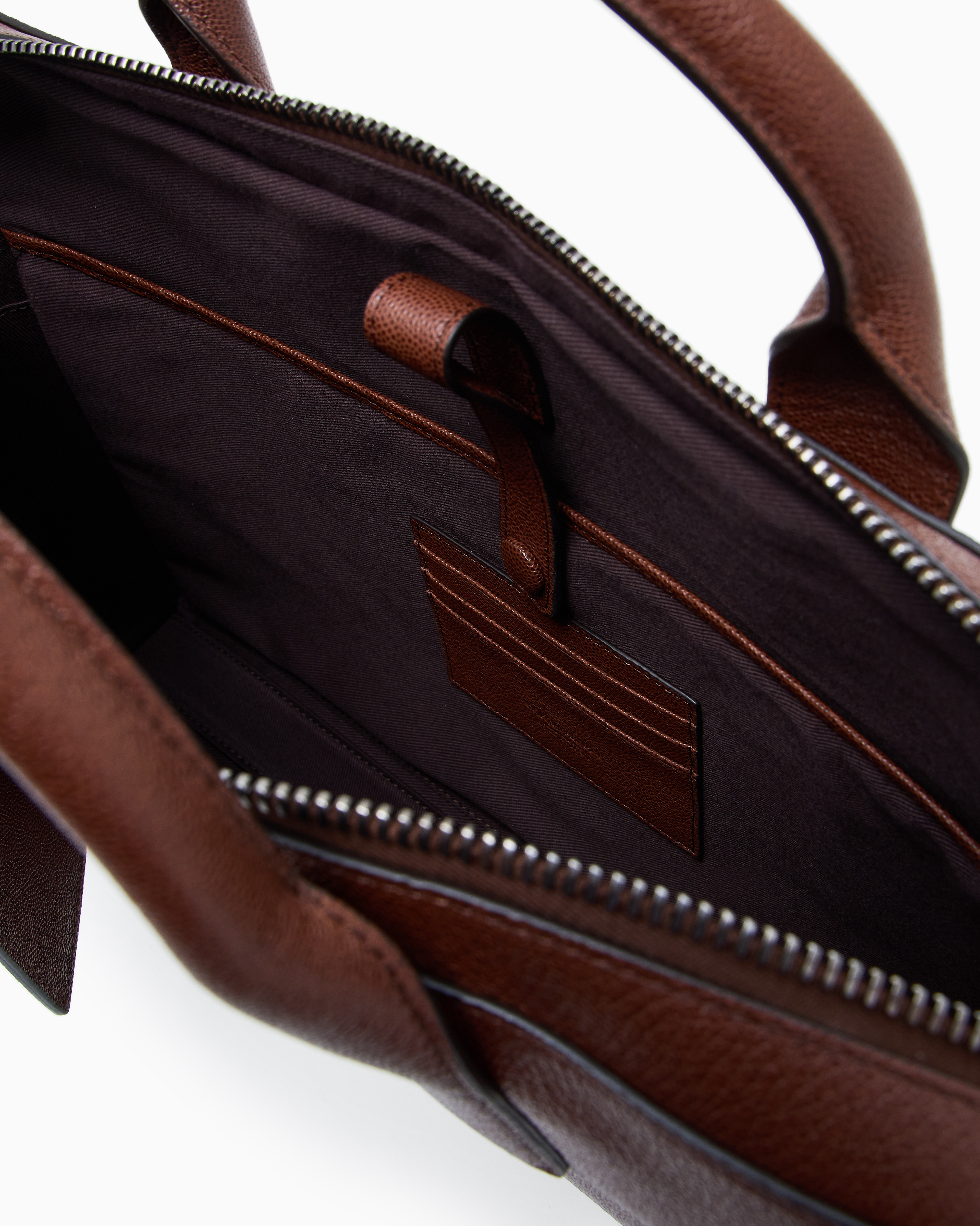 ✨希少✨ Giorgio Armani レザー ビジネスバッグ ブラウン Pebbled leather briefcase | Giorgio Armani