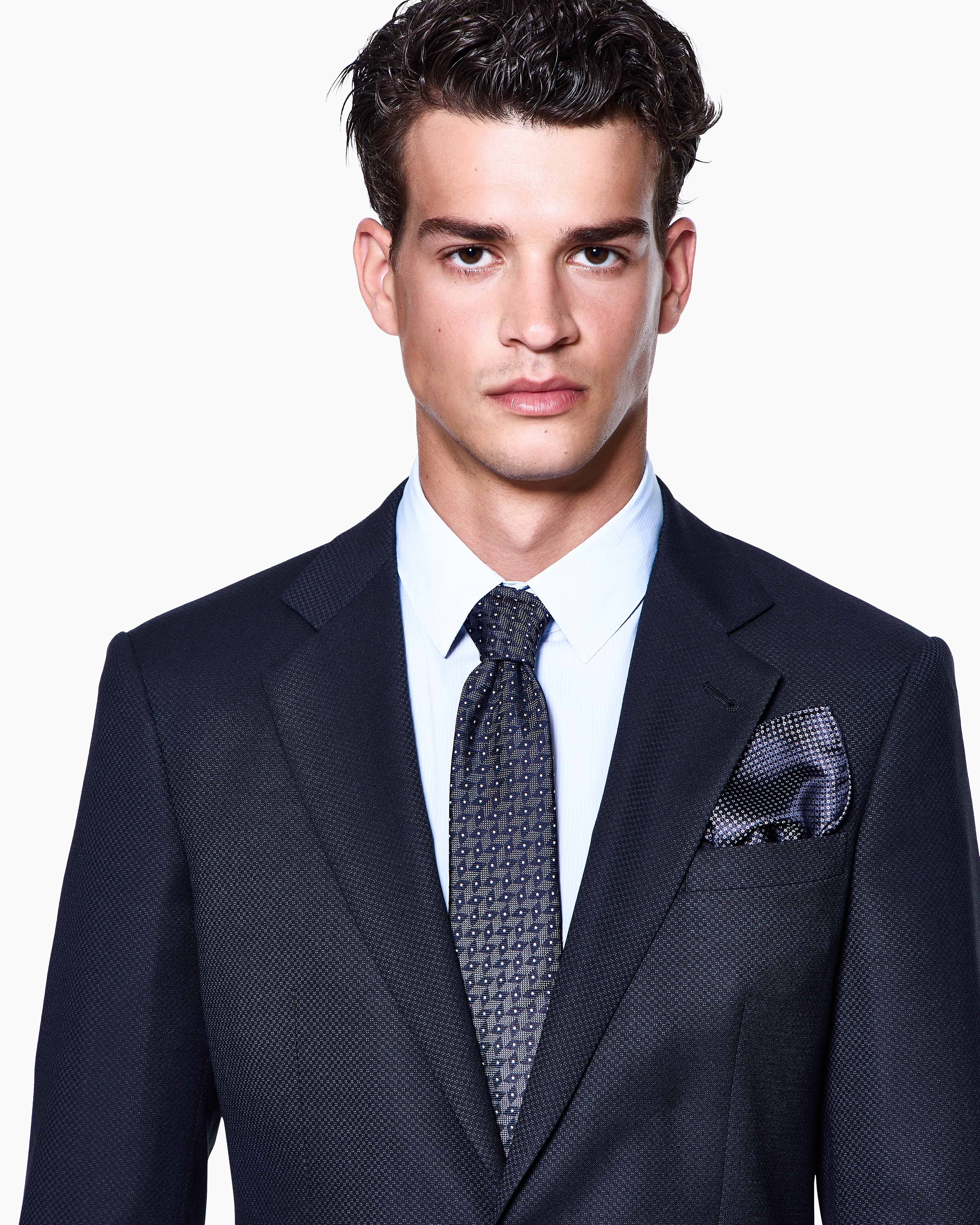 ポケットチーフ シルク 幾何学ジャカード | Giorgio Armani