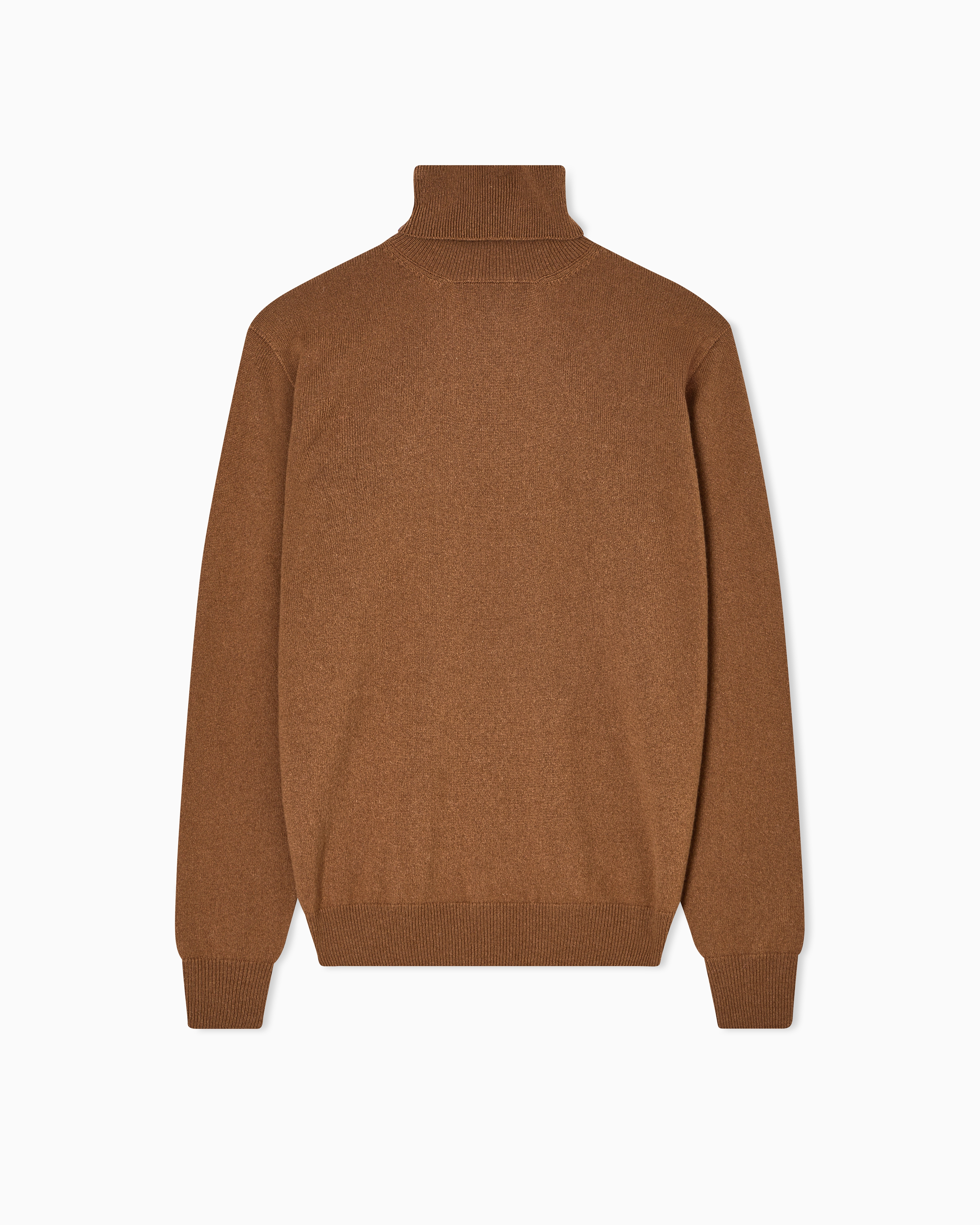 Giorgio Armani Camel Vicuña Wool Mock-Neck Jumper