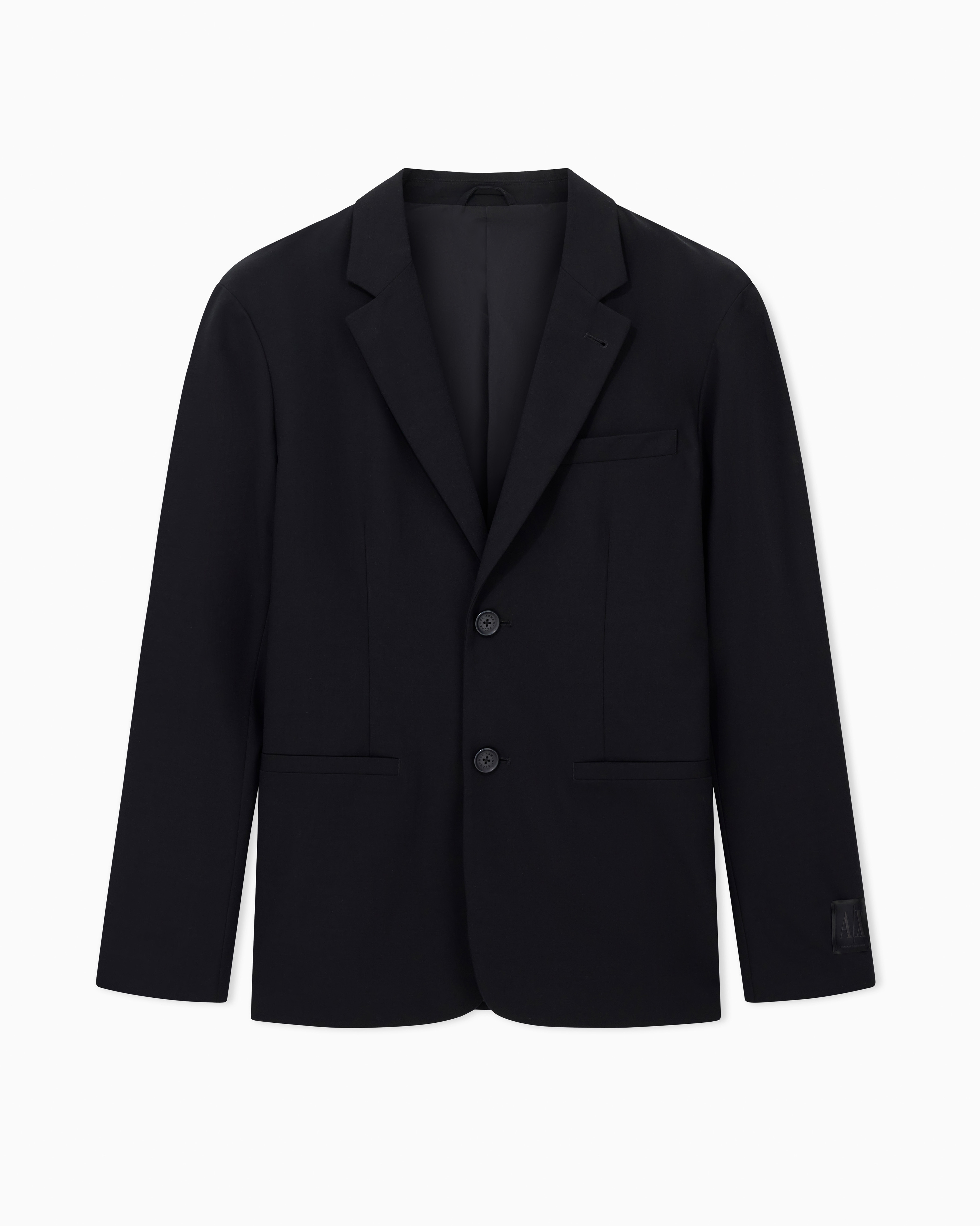 Armani Exchange Men's Black Single Breasted Jacket In A Wool And Viscose Blend Icon