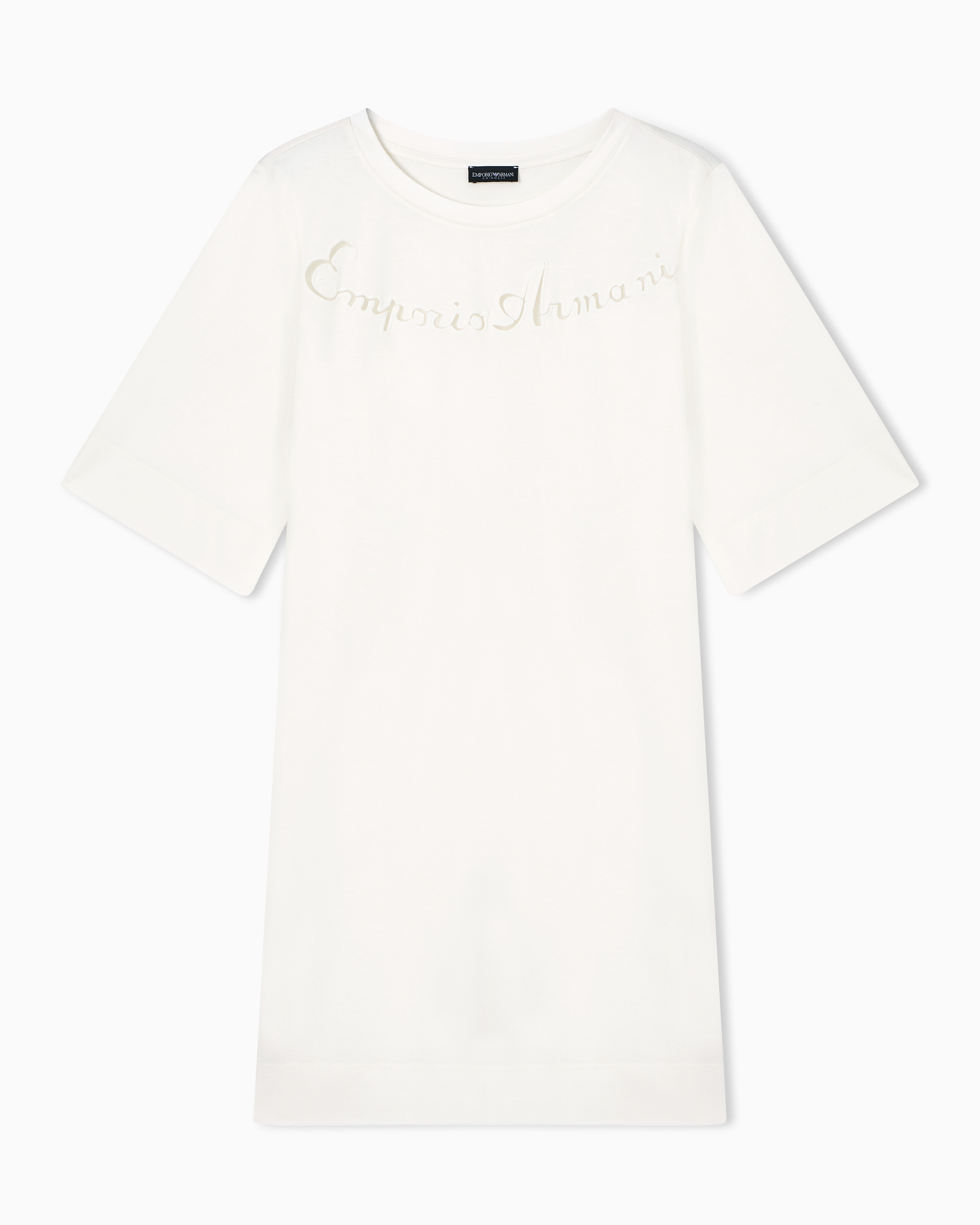 Emporio Armani Maxi T-Shirt Beachwear In Jersey Logo Devoré