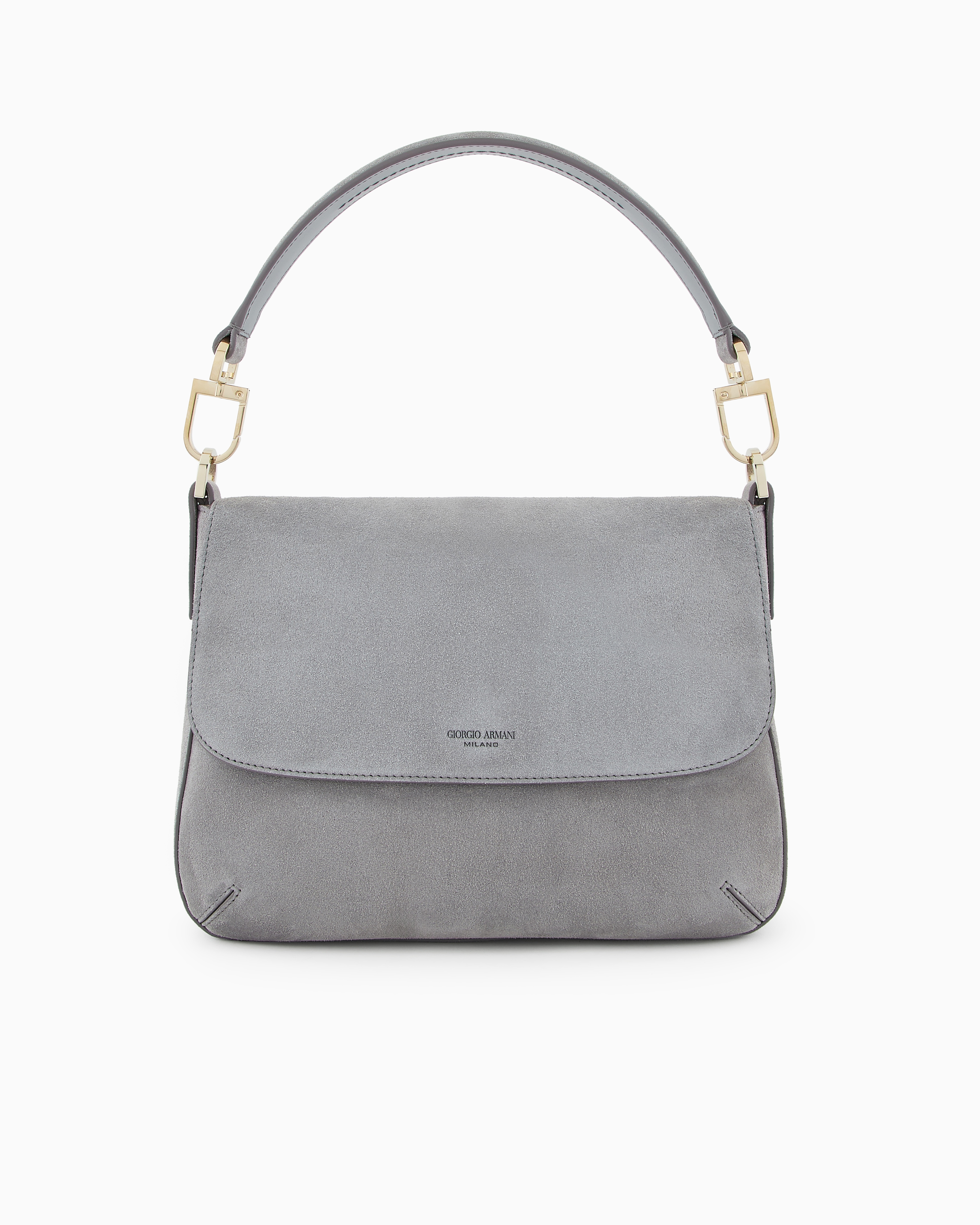Giorgio Armani Grey Asv Medium La Prima Soft Bag In Suede