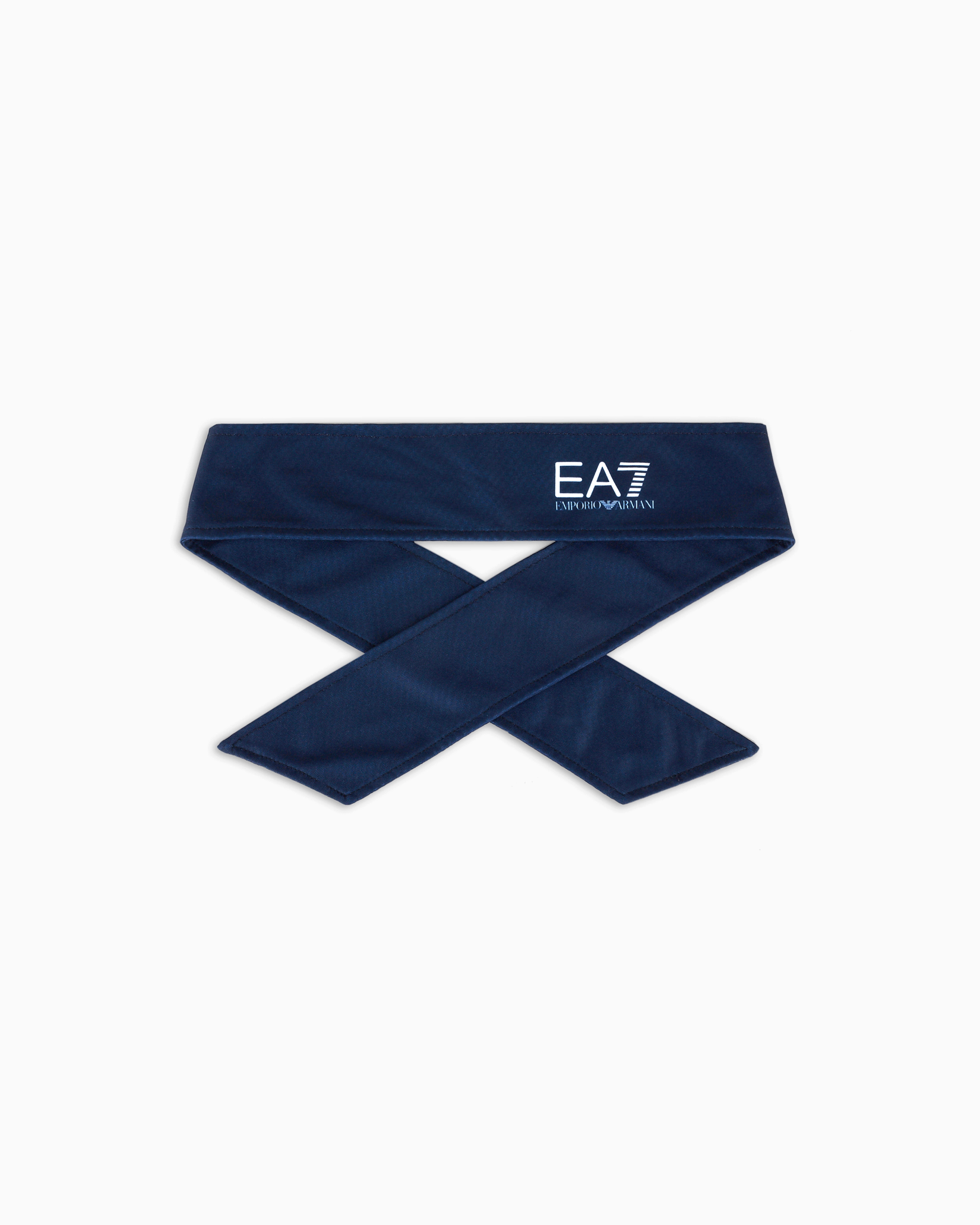 Ea7 Unisex Blue Tennis Pro Cotton-Blend Headband