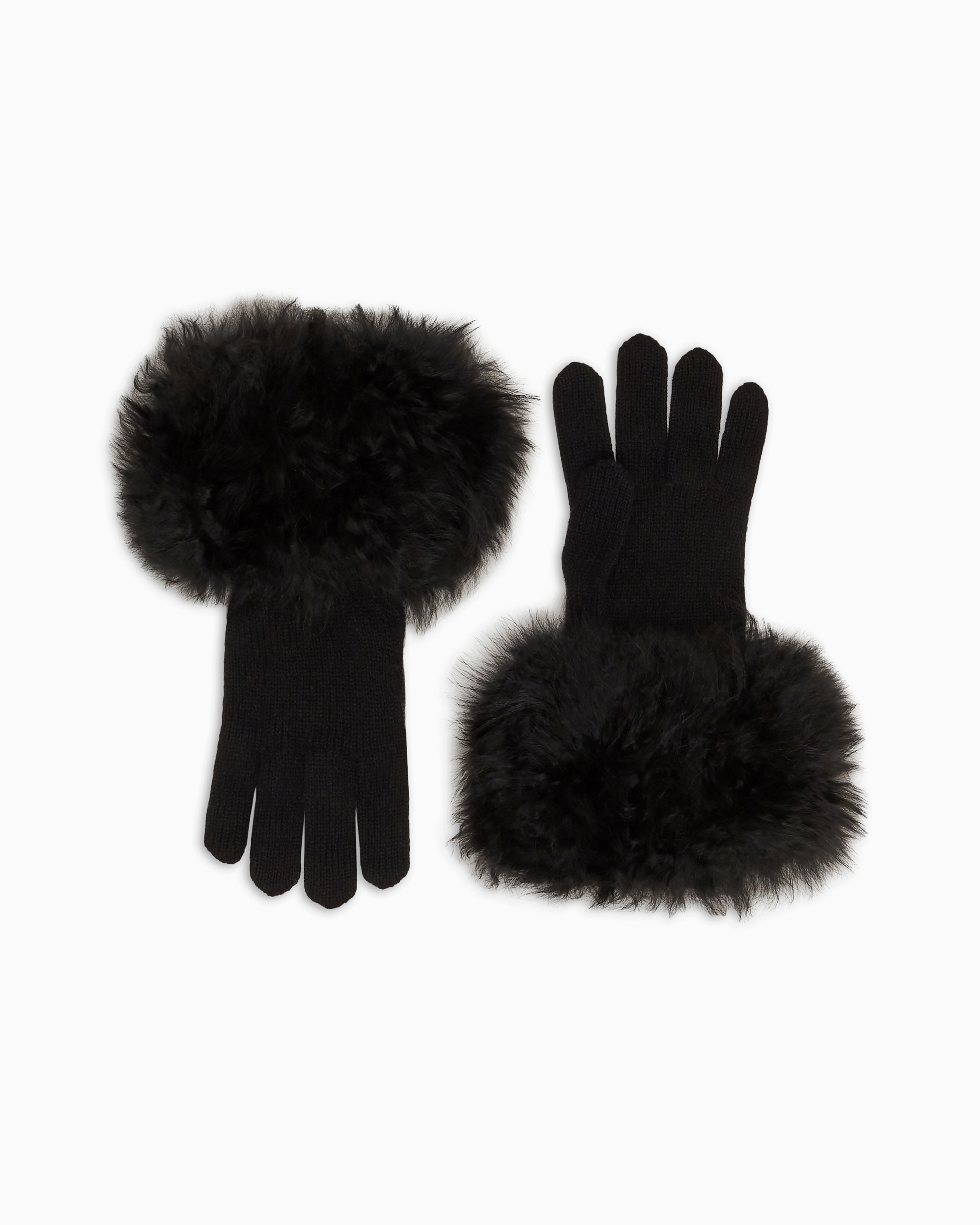 Giorgio Armani Black Knit Cashmere Gloves
