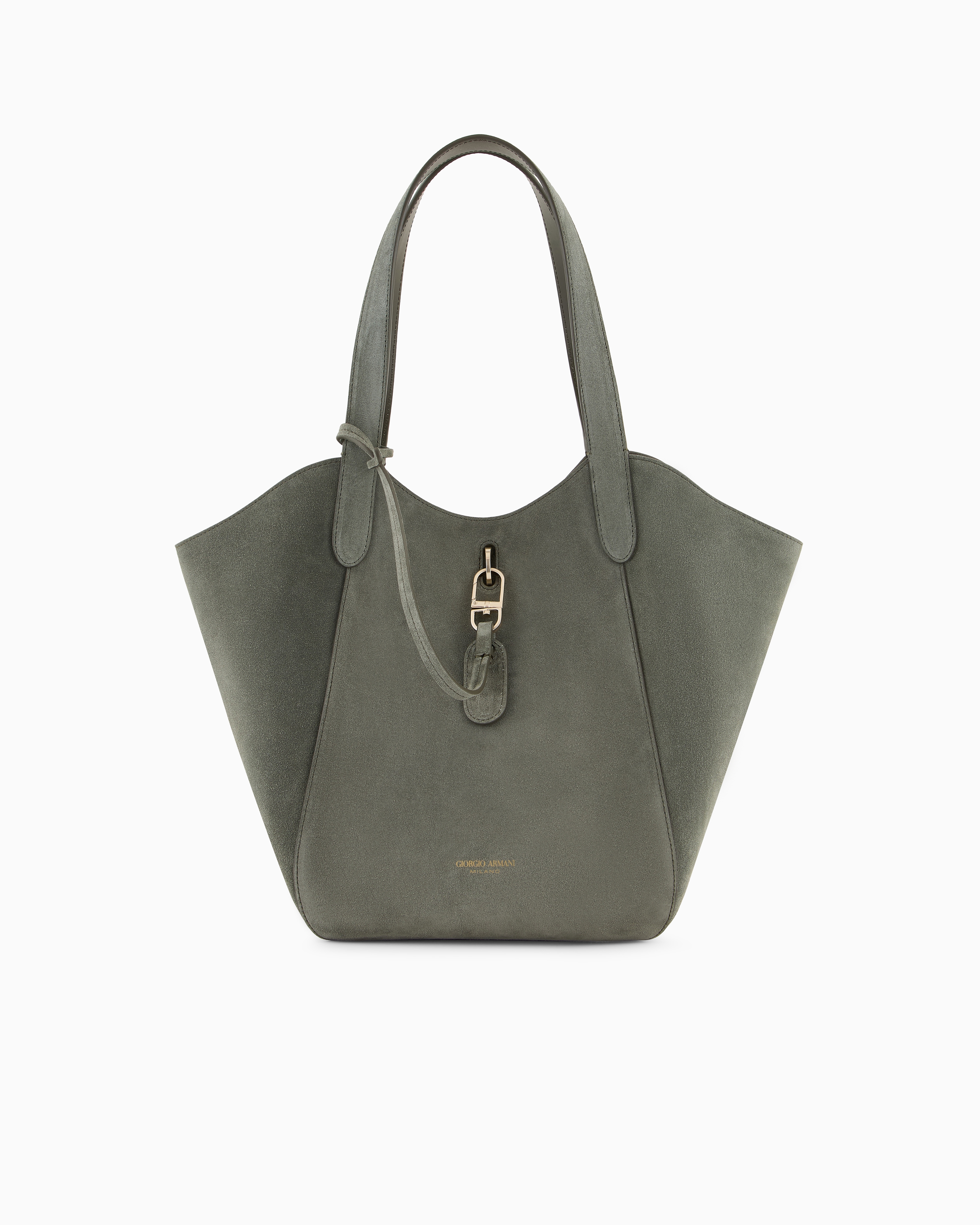 Giorgio Armani Green Medium Suede Handbag
