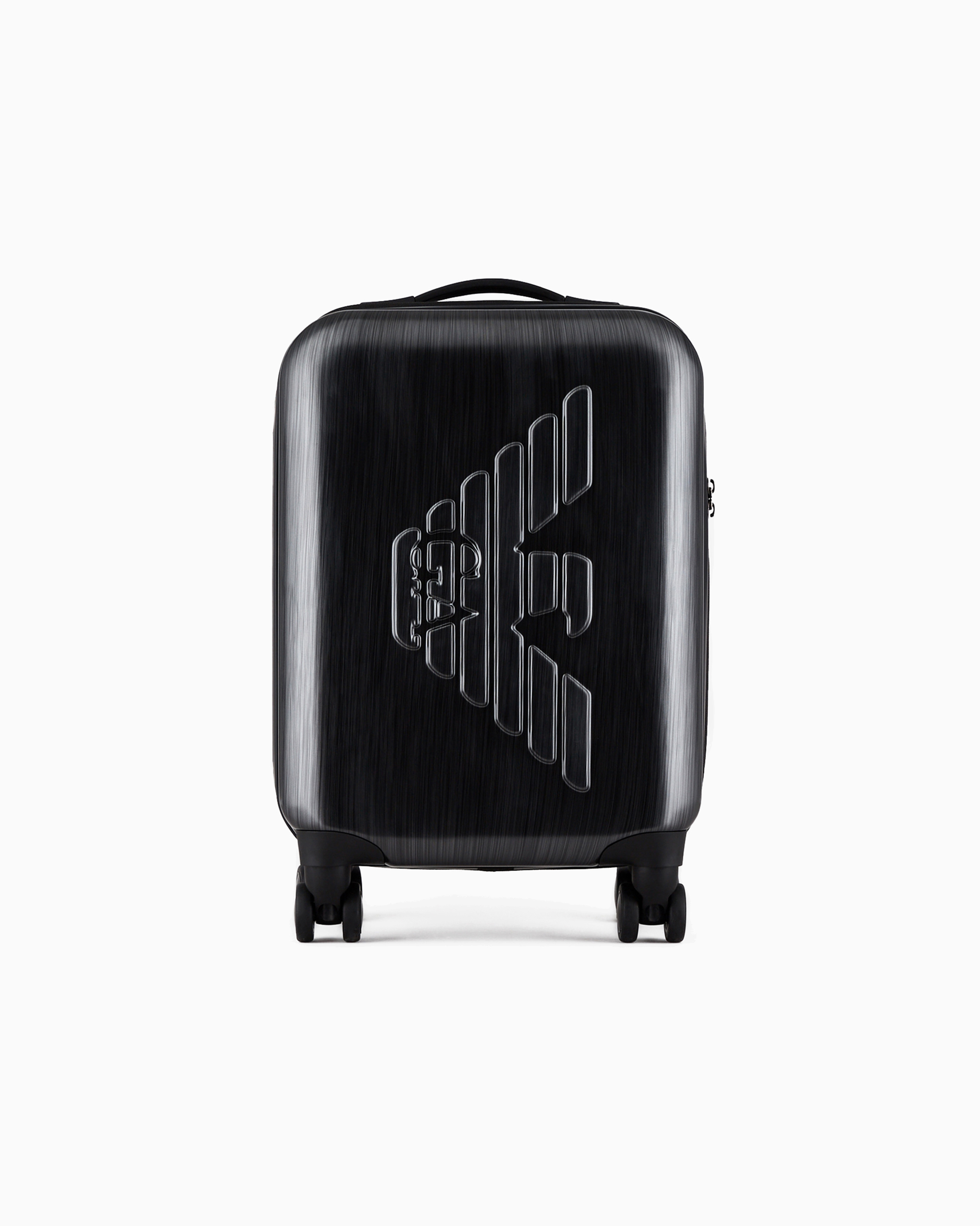 Emporio Armani Grey Abs Carry-On Bag With Oversized, Embossed Eagle